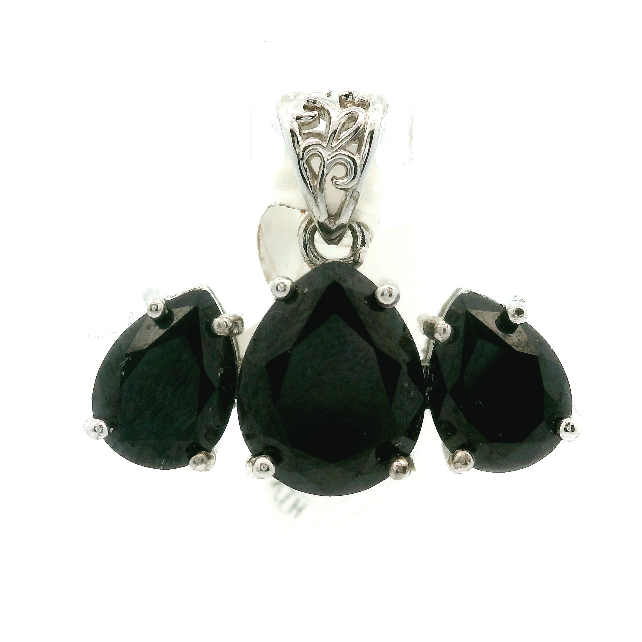 Triple Stone Enchanting Crown Pendant .925 Silver for Embracing your Power