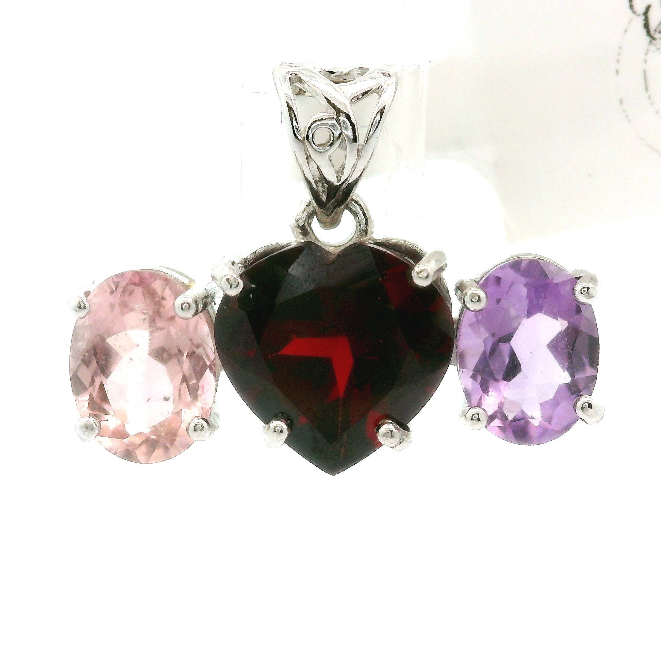 Triple Stone Enchanting Crown Pendant .925 Silver for Embracing your Power