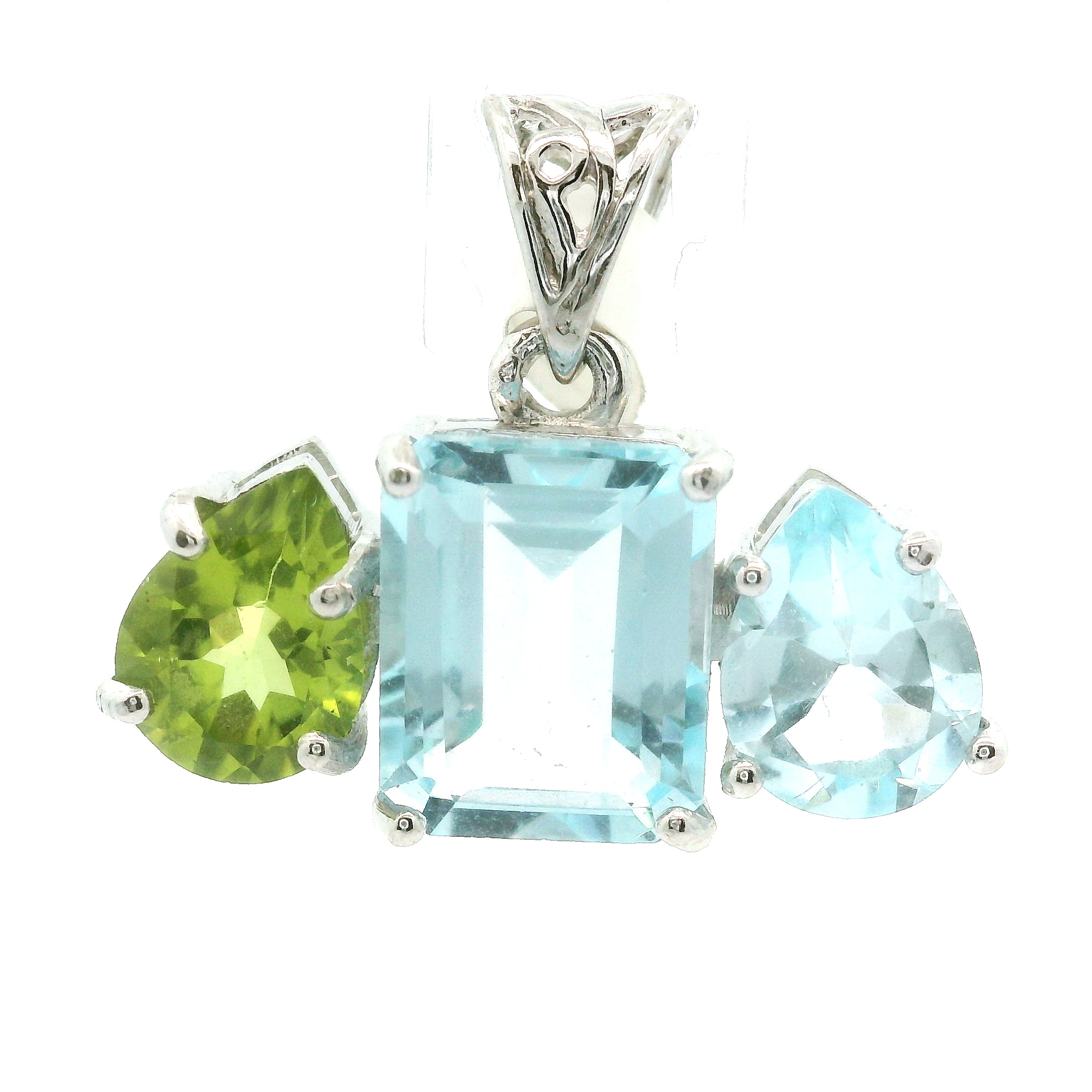 Triple Stone Enchanting Crown Pendant .925 Silver for Embracing your Power