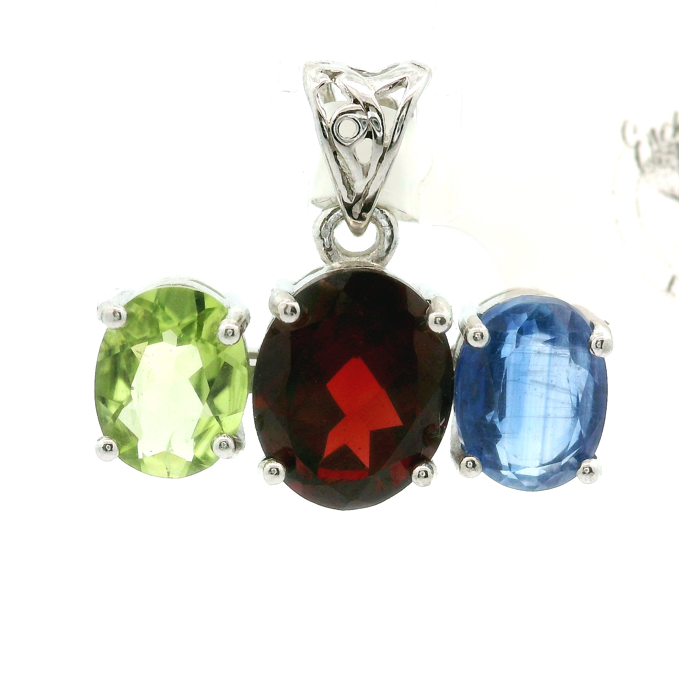 Triple Stone Enchanting Crown Pendant .925 Silver for Embracing your Power