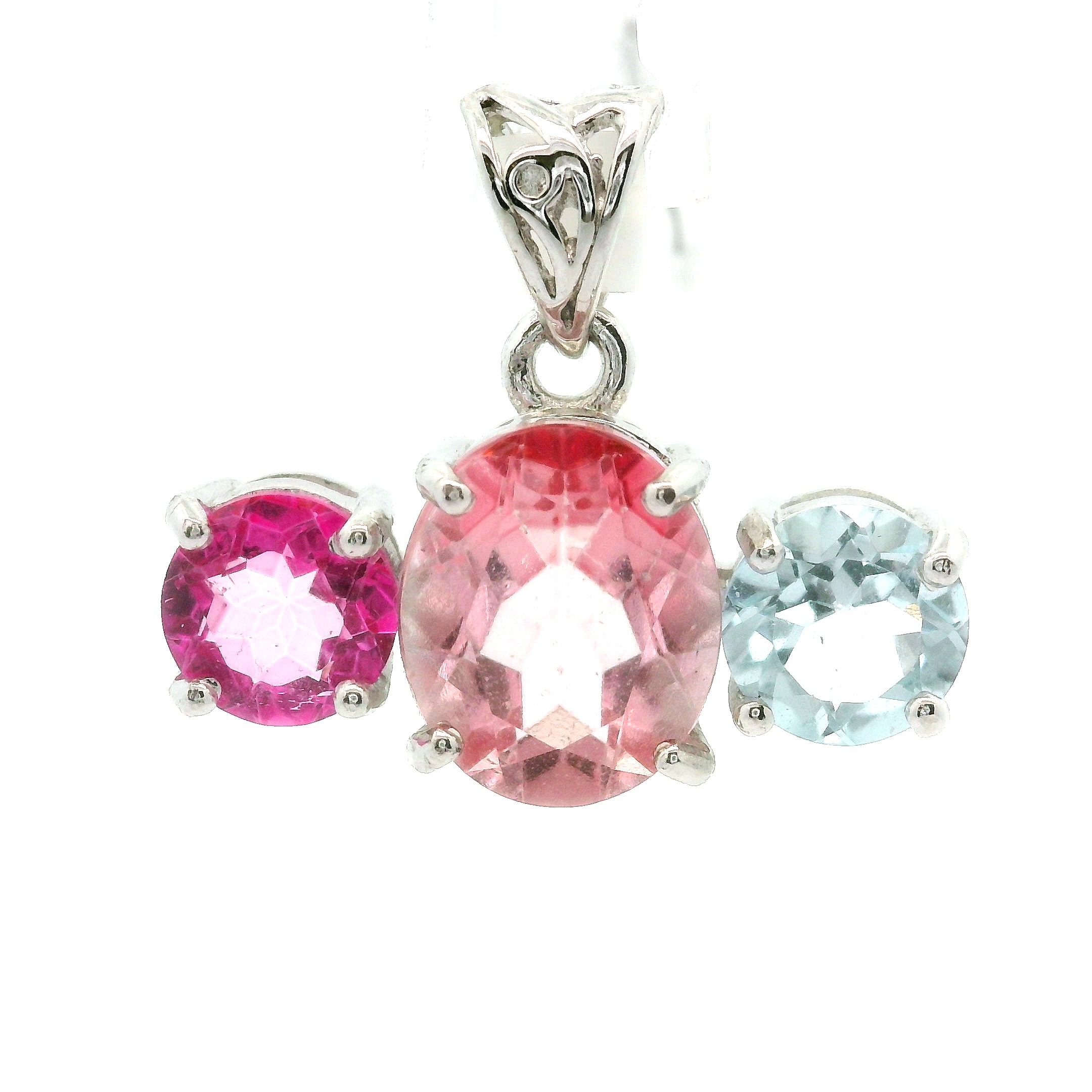 Triple Stone Enchanting Crown Pendant .925 Silver for Embracing your Power