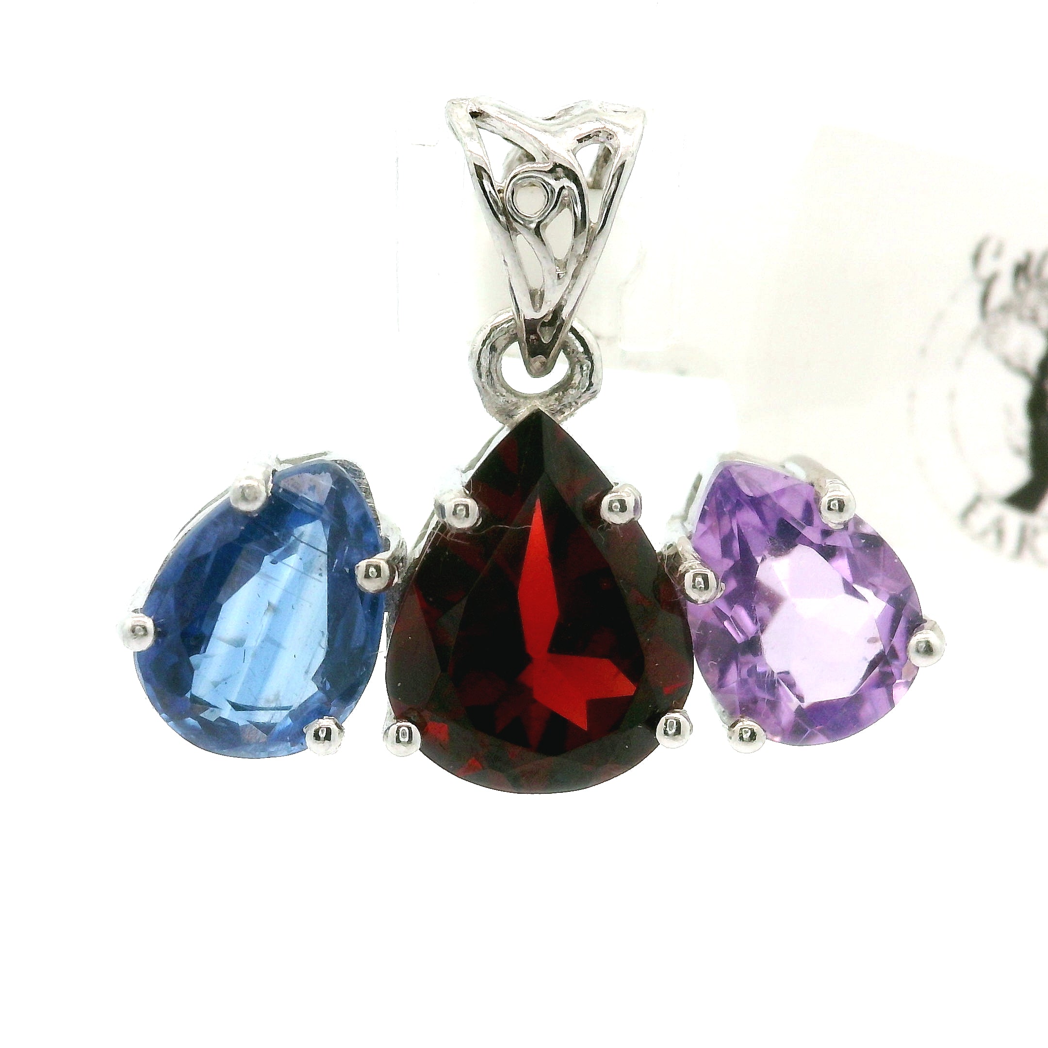 Triple Stone Enchanting Crown Pendant .925 Silver for Embracing your Power