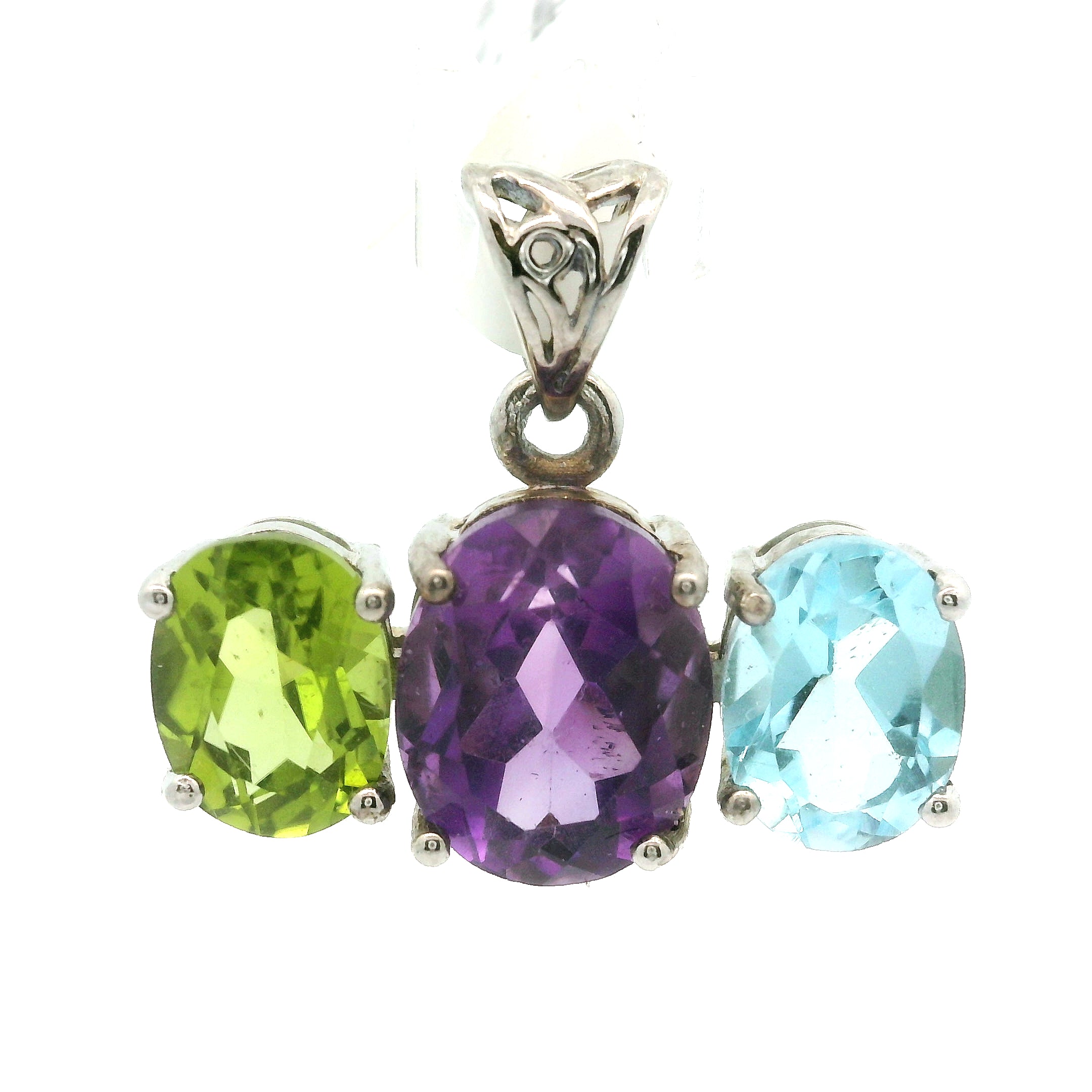 Triple Stone Enchanting Crown Pendant .925 Silver for Embracing your Power