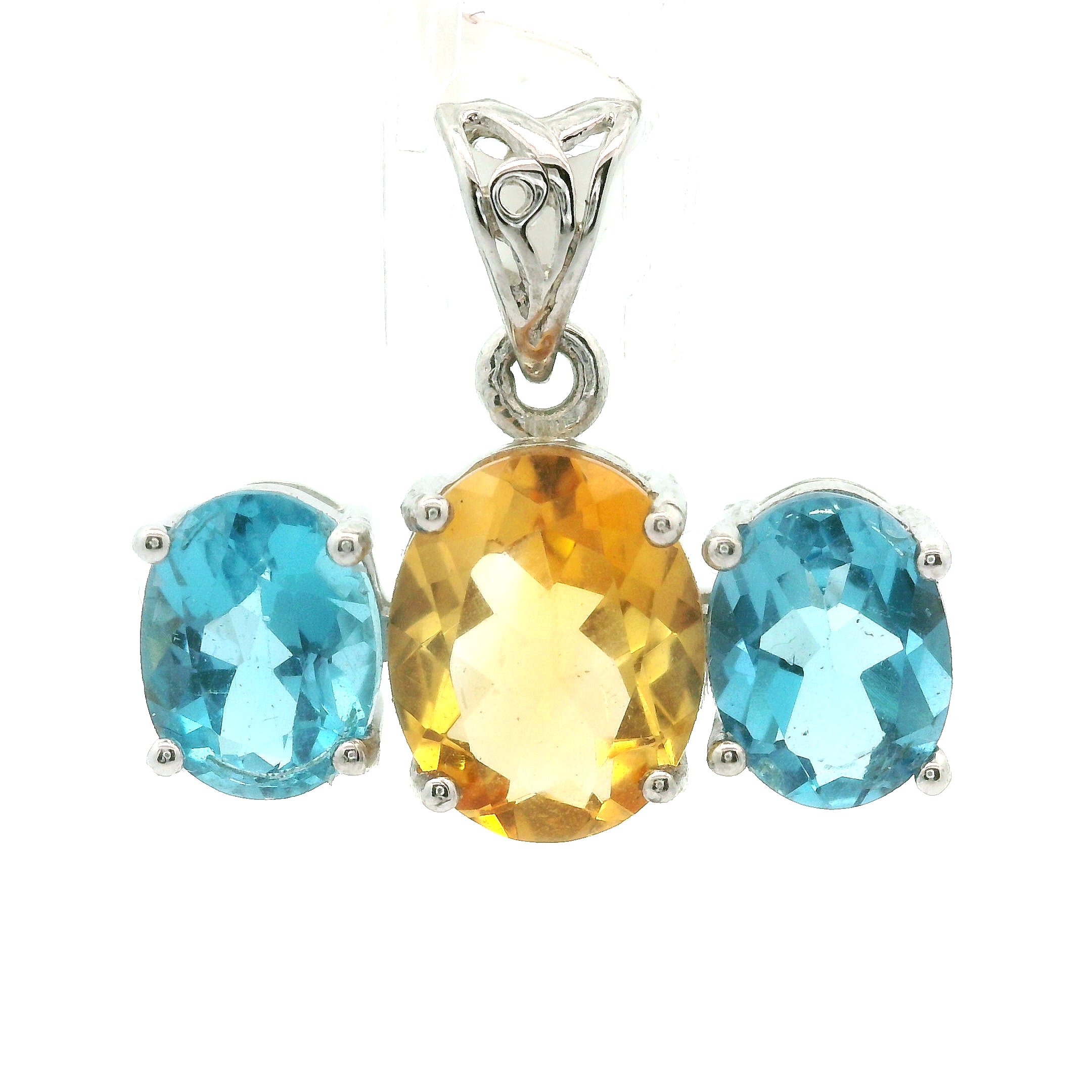 Triple Stone Enchanting Crown Pendant .925 Silver for Embracing your Power