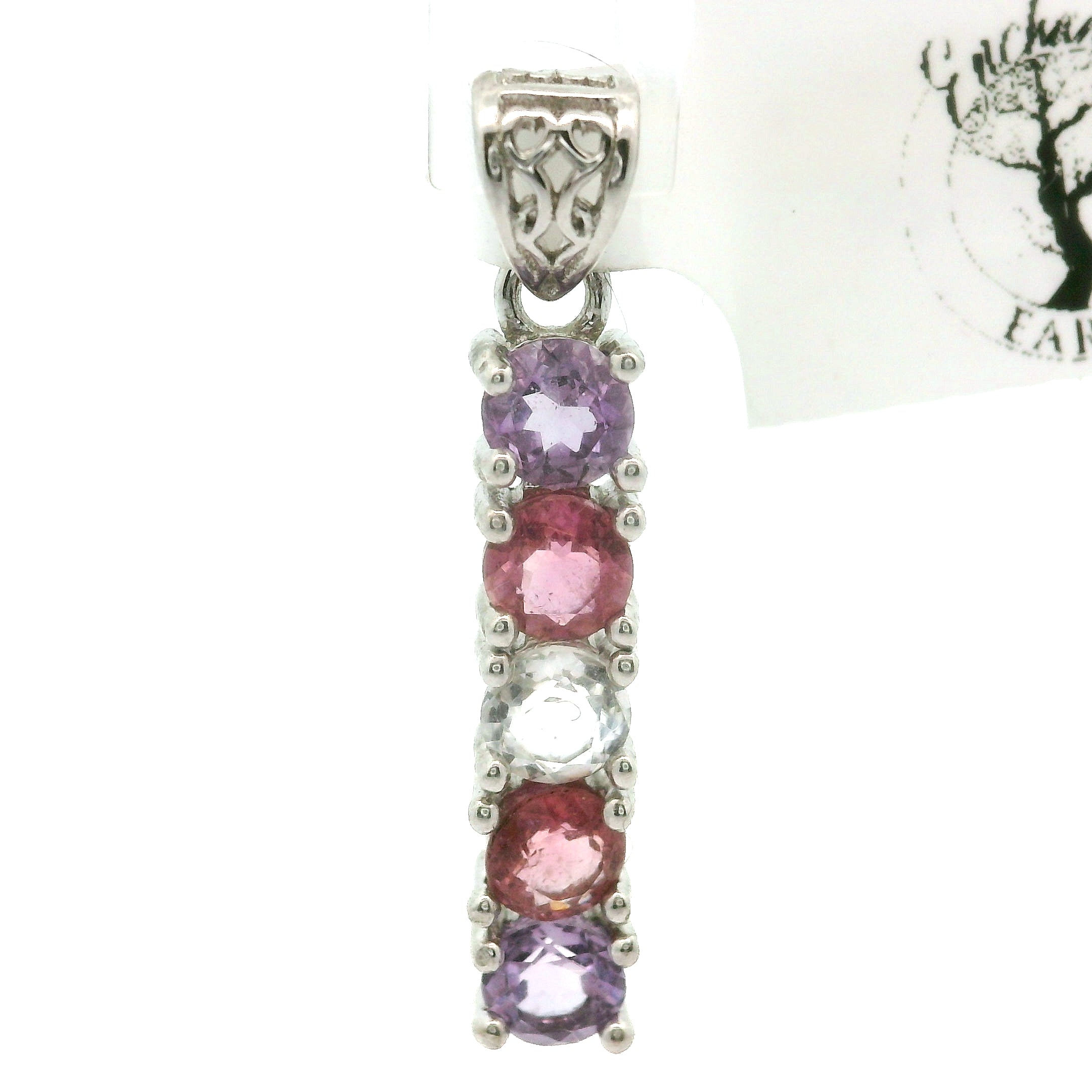 Multi-stone Stacker Pendant .925 Silver for Healing, Intention Setting and Manifesting your Desires