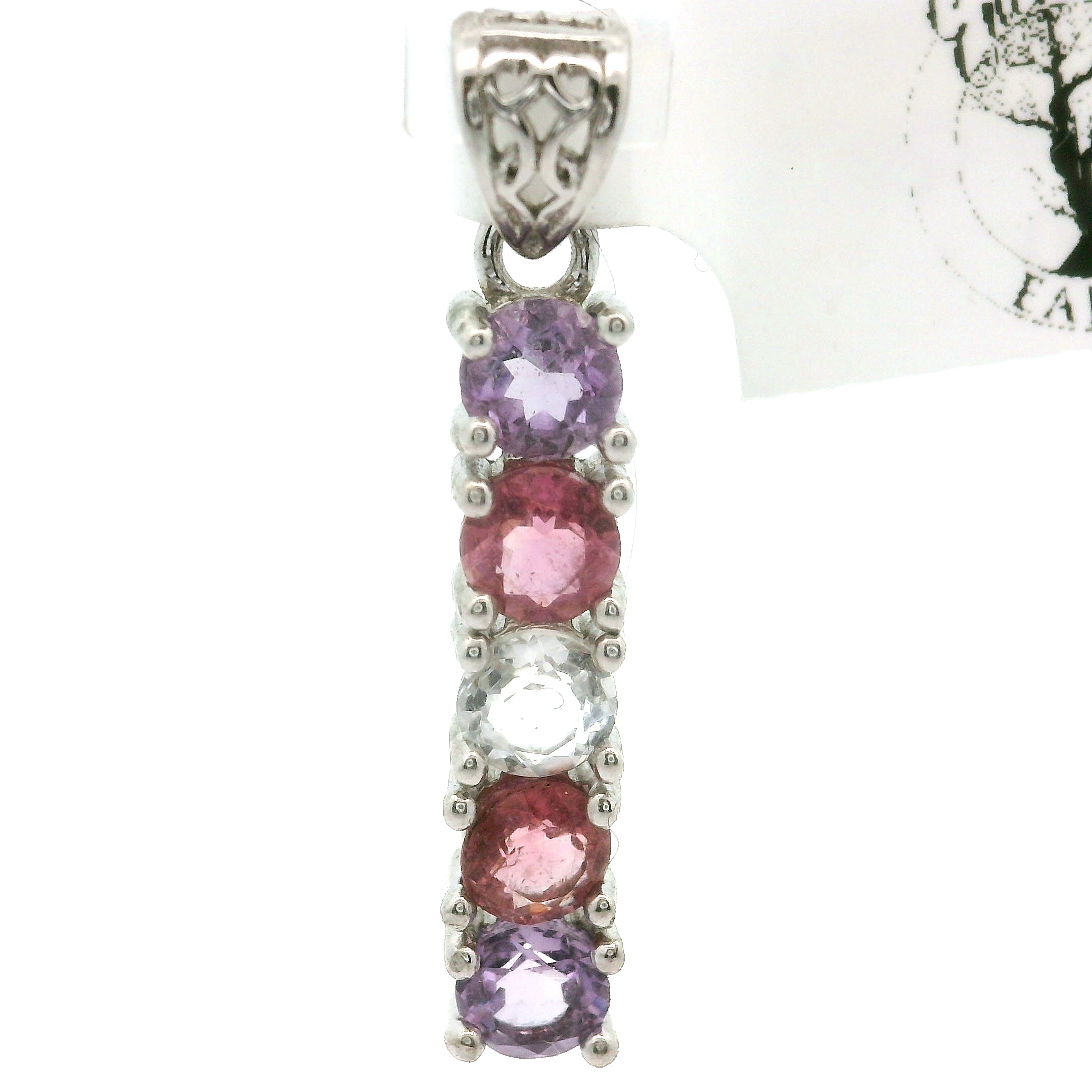 Multi-stone Stacker Pendant .925 Silver for Healing, Intention Setting and Manifesting your Desires