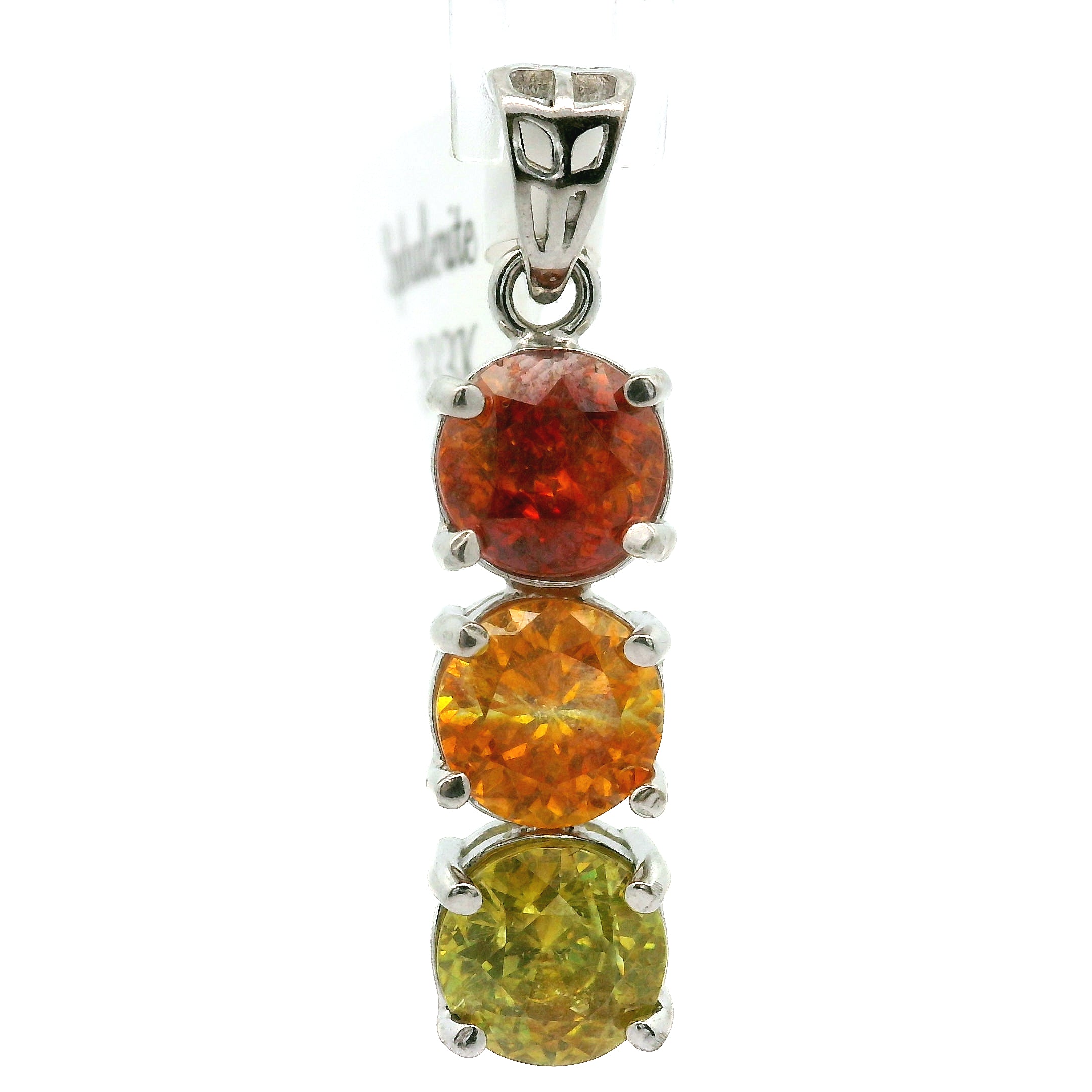 Sphalerite Triple Stone Pendant .925 Silver for Transformation, Self-Reflection and Acceptance