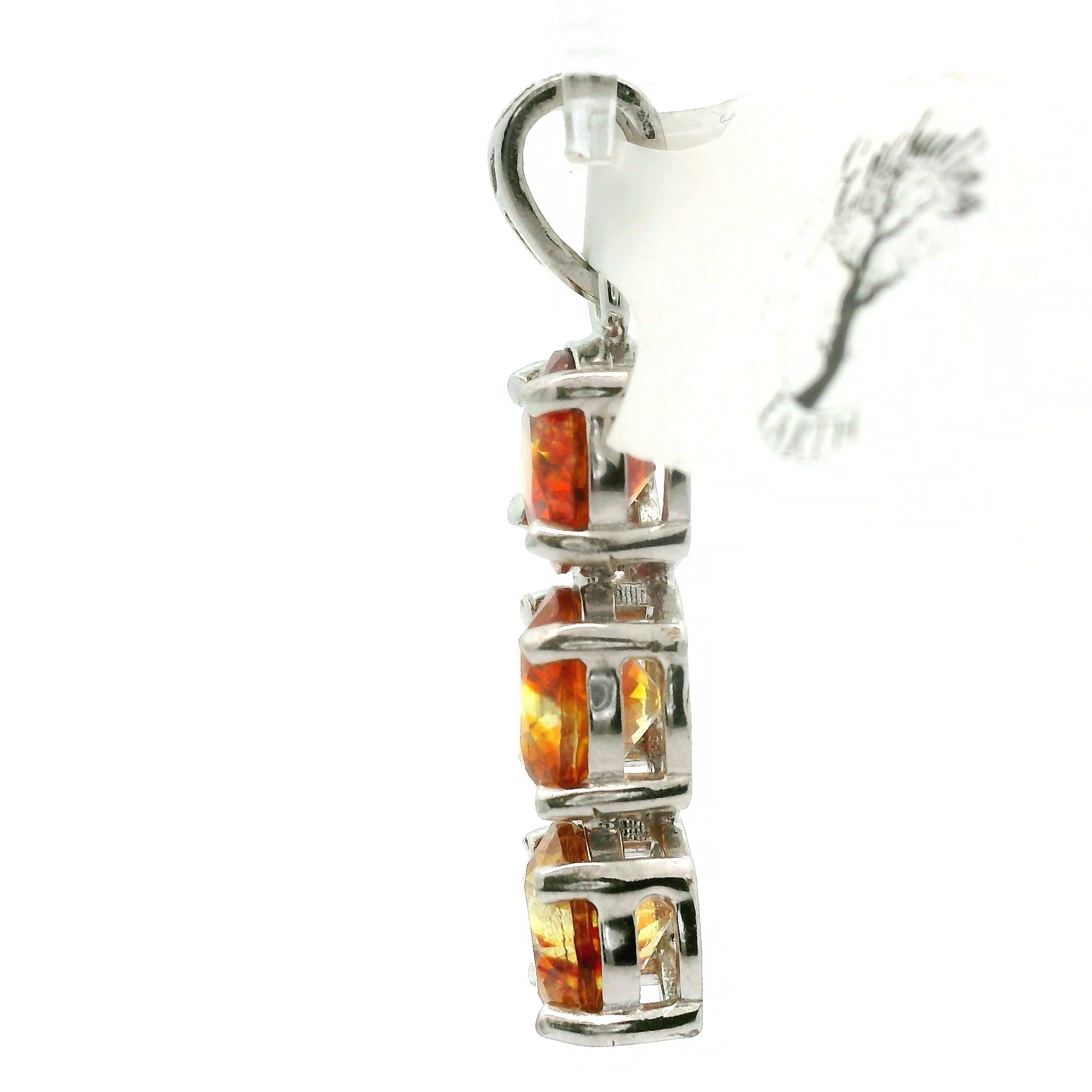 Sphalerite Triple Stone Pendant .925 Silver for Transformation, Self-Reflection and Acceptance