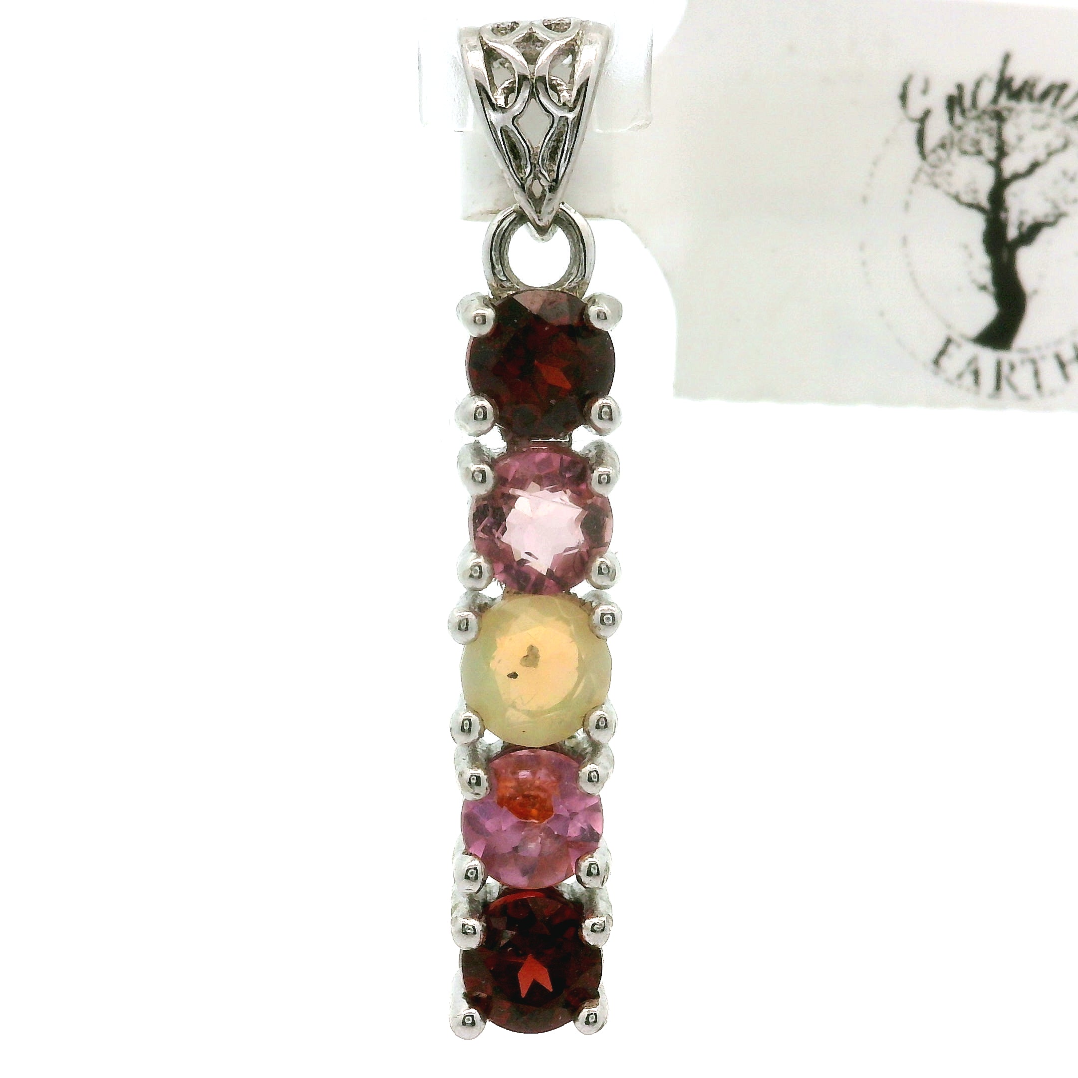 Multi-stone Stacker Pendant .925 Silver for Healing, Intention Setting and Manifesting your Desires