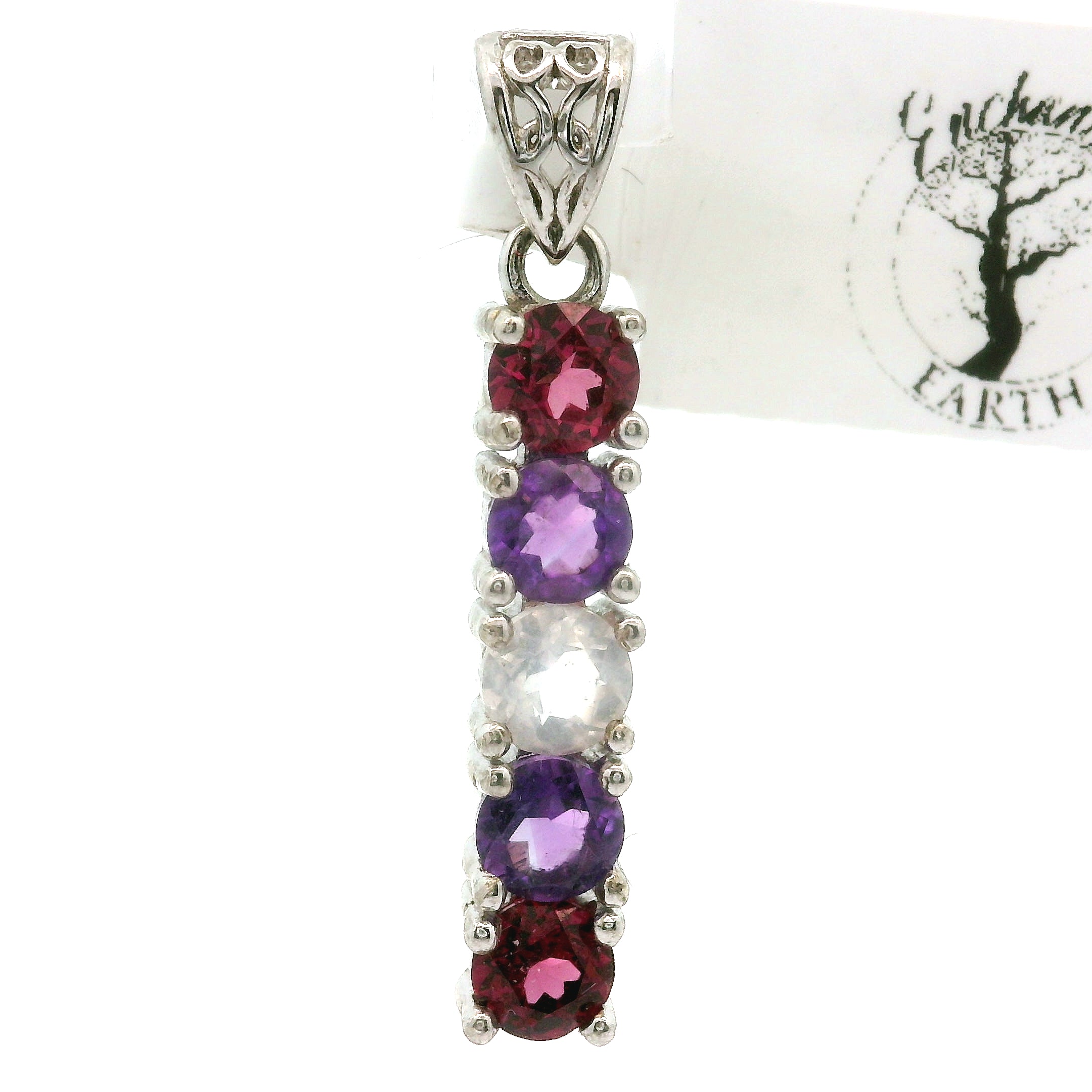 Multi-stone Stacker Pendant .925 Silver for Healing, Intention Setting and Manifesting your Desires