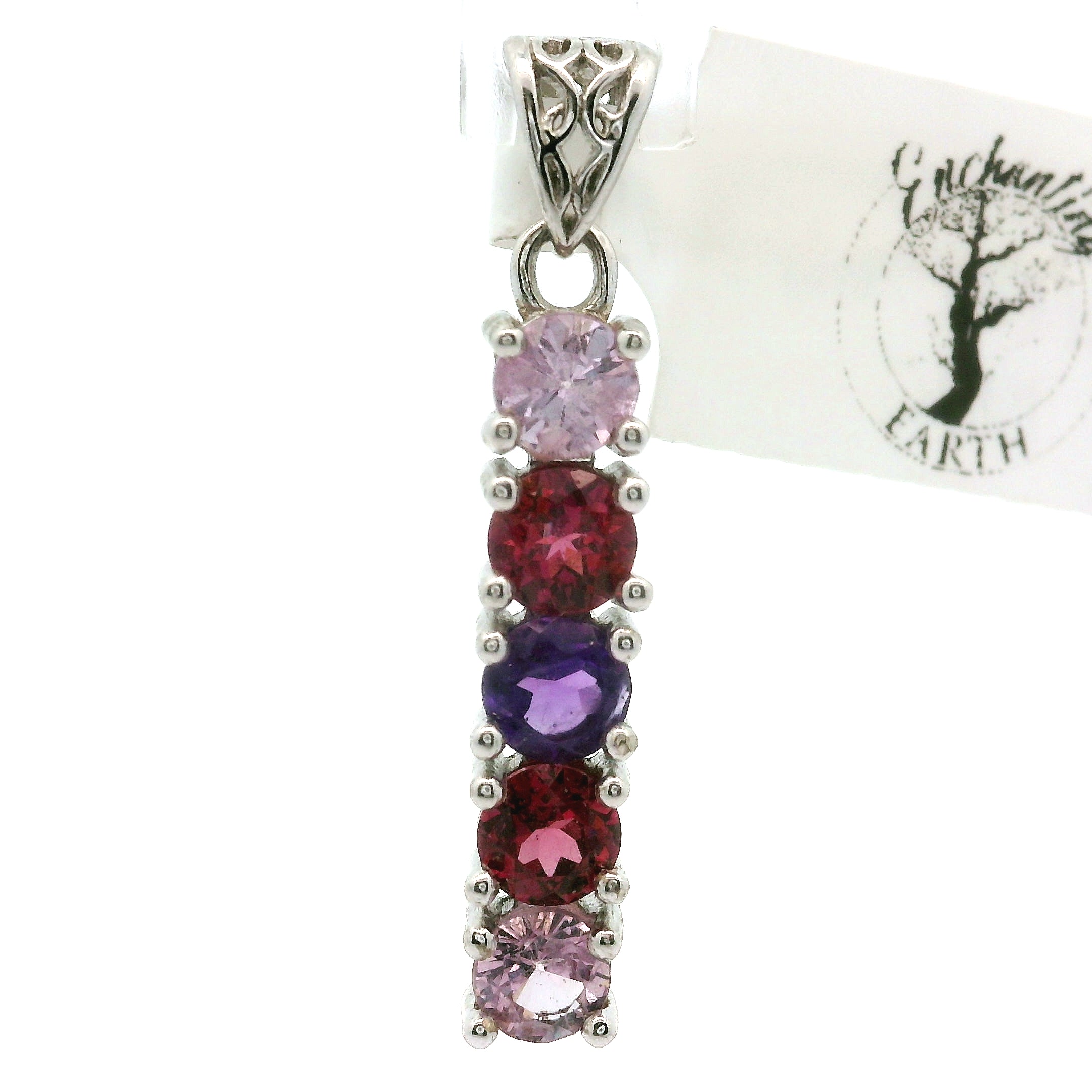 Multi-stone Stacker Pendant .925 Silver for Healing, Intention Setting and Manifesting your Desires
