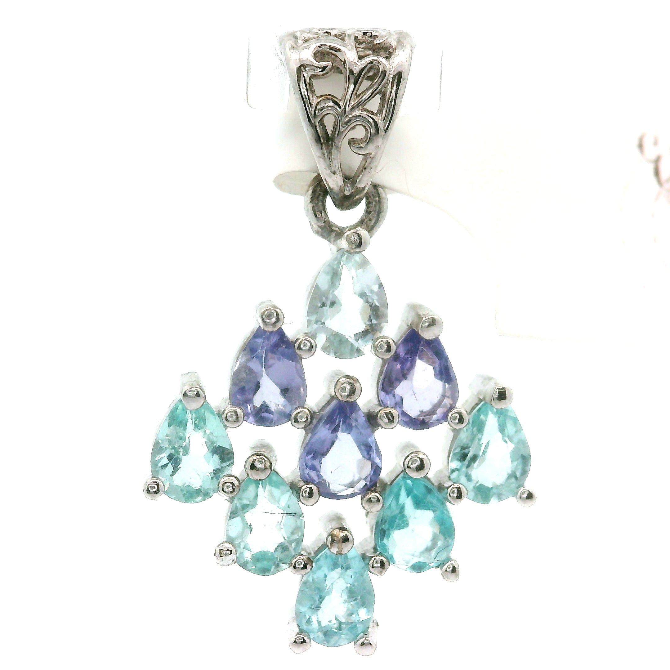 9 Stone Crystal Chandelier Pendant .925 Silver for Healing, Intention Setting and Manifesting your Desires