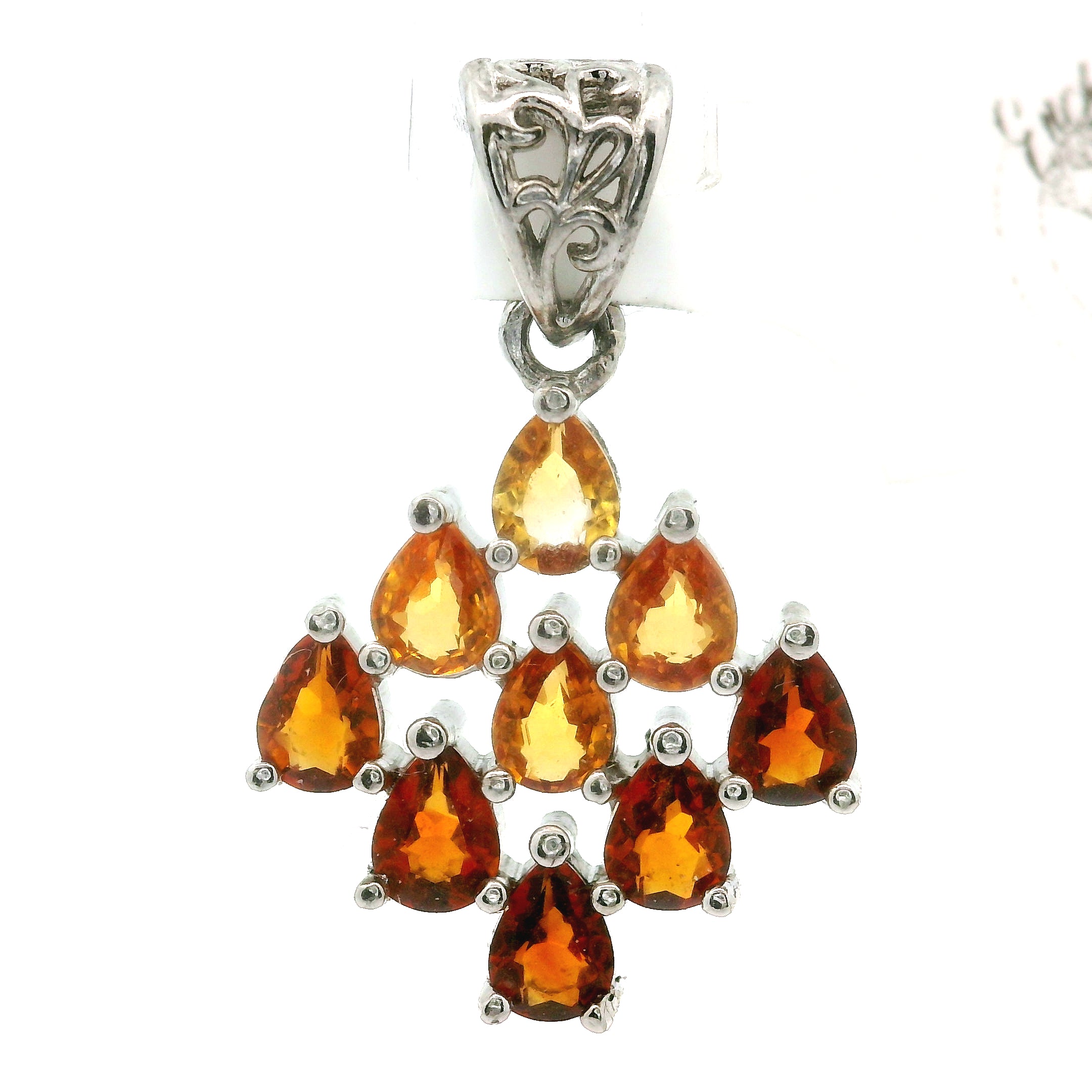 9 Stone Crystal Chandelier Pendant .925 Silver for Healing, Intention Setting and Manifesting your Desires