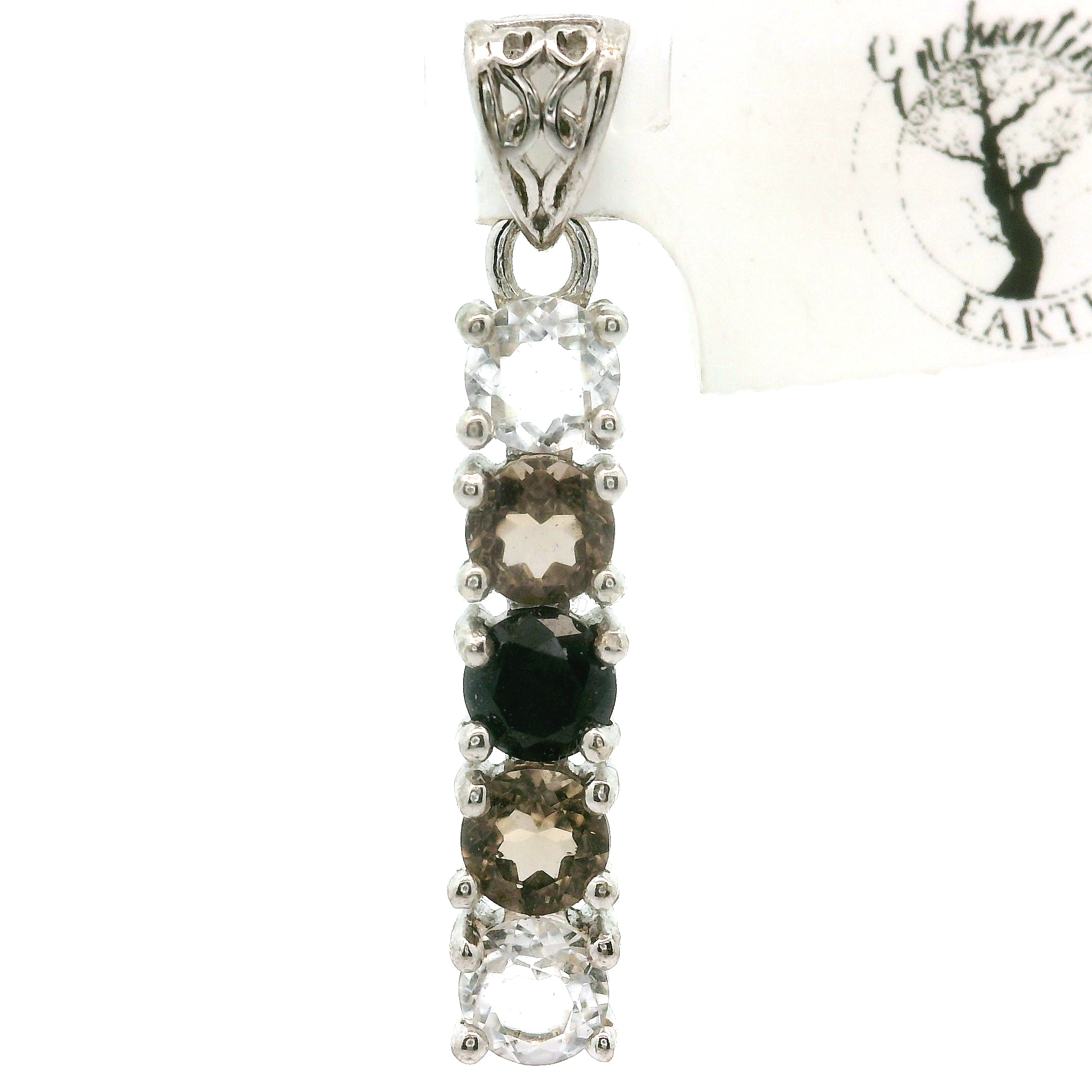 Multi-stone Stacker Pendant .925 Silver for Healing, Intention Setting and Manifesting your Desires