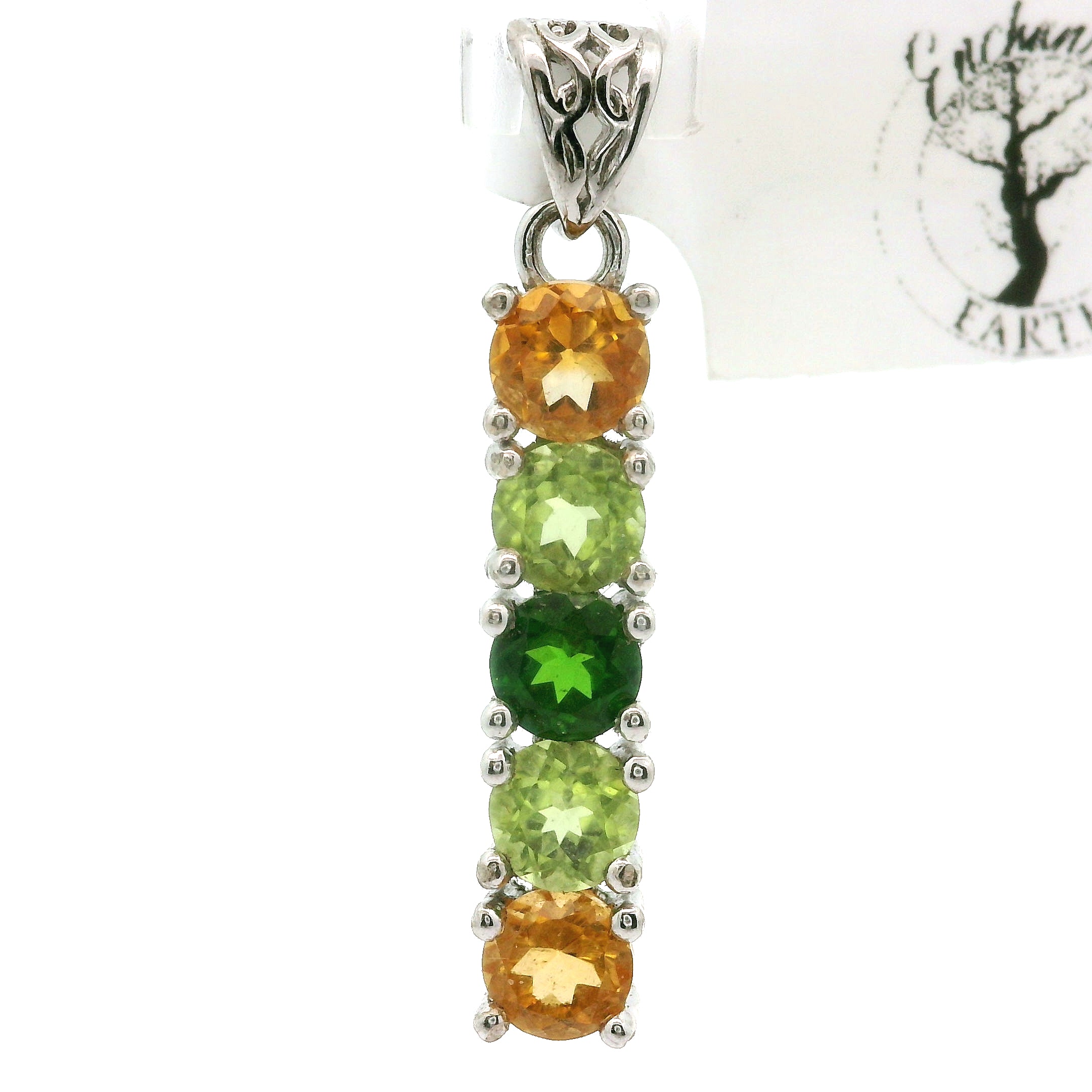 Multi-stone Stacker Pendant .925 Silver for Healing, Intention Setting and Manifesting your Desires