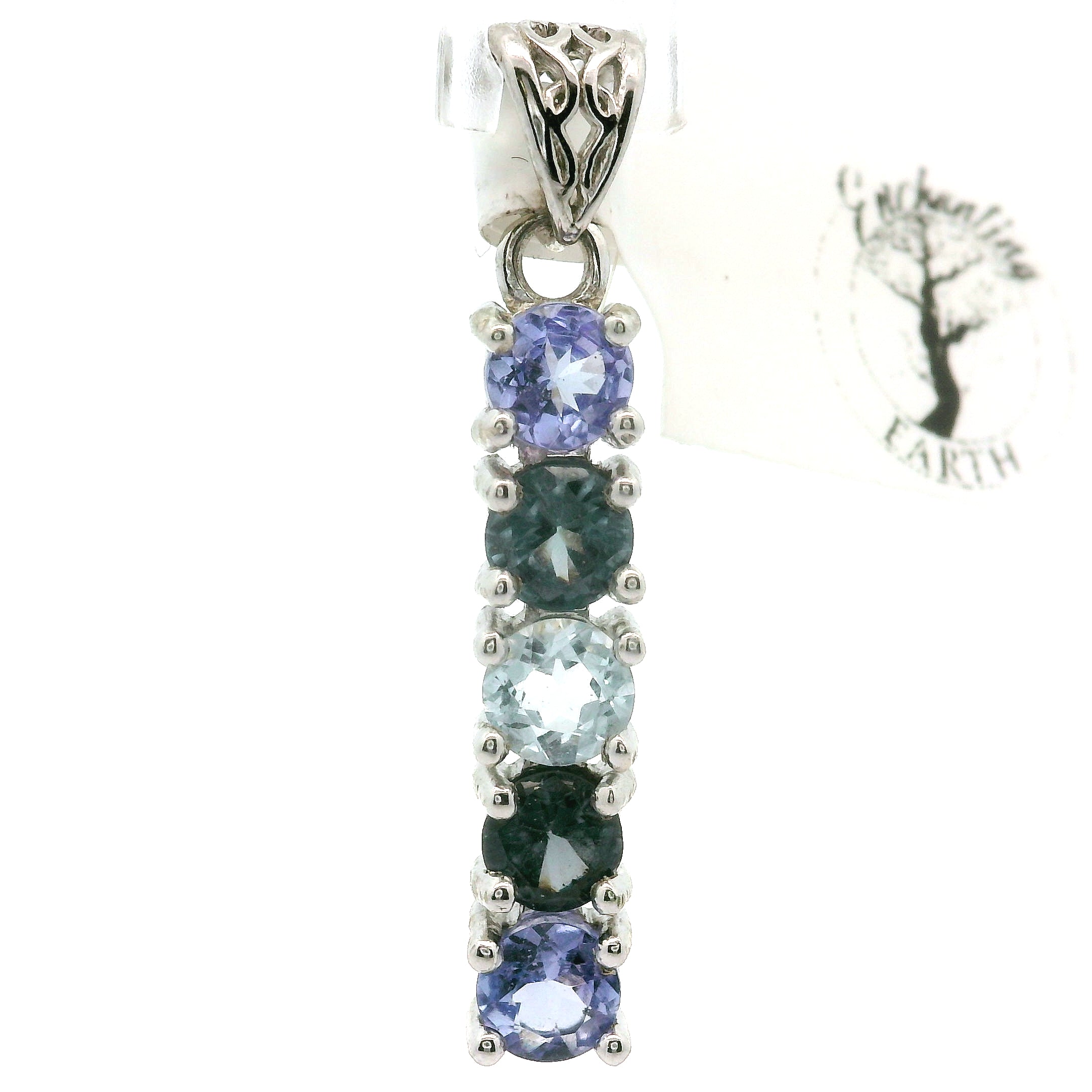 Multi-stone Stacker Pendant .925 Silver for Healing, Intention Setting and Manifesting your Desires