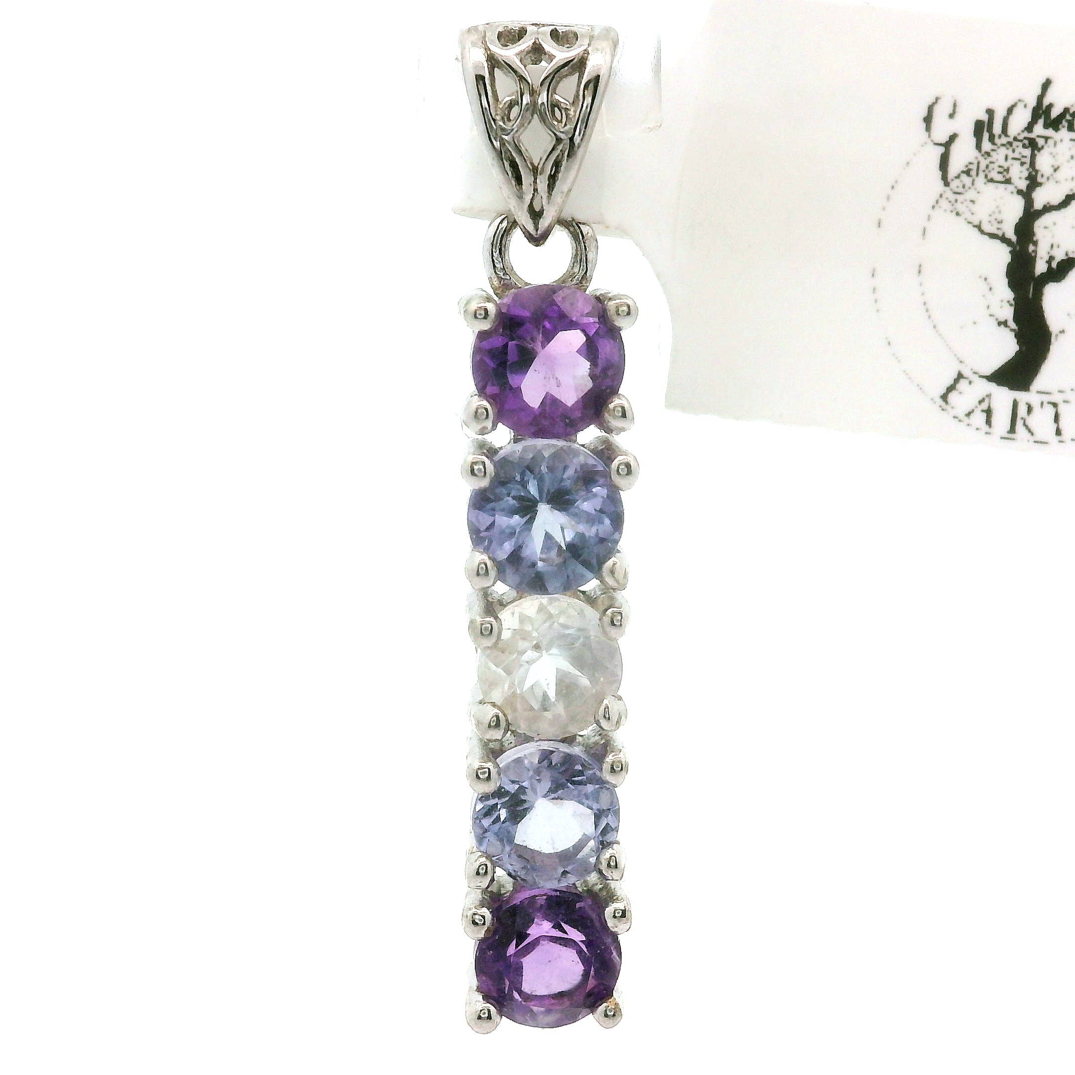 Multi-stone Stacker Pendant .925 Silver for Healing, Intention Setting and Manifesting your Desires