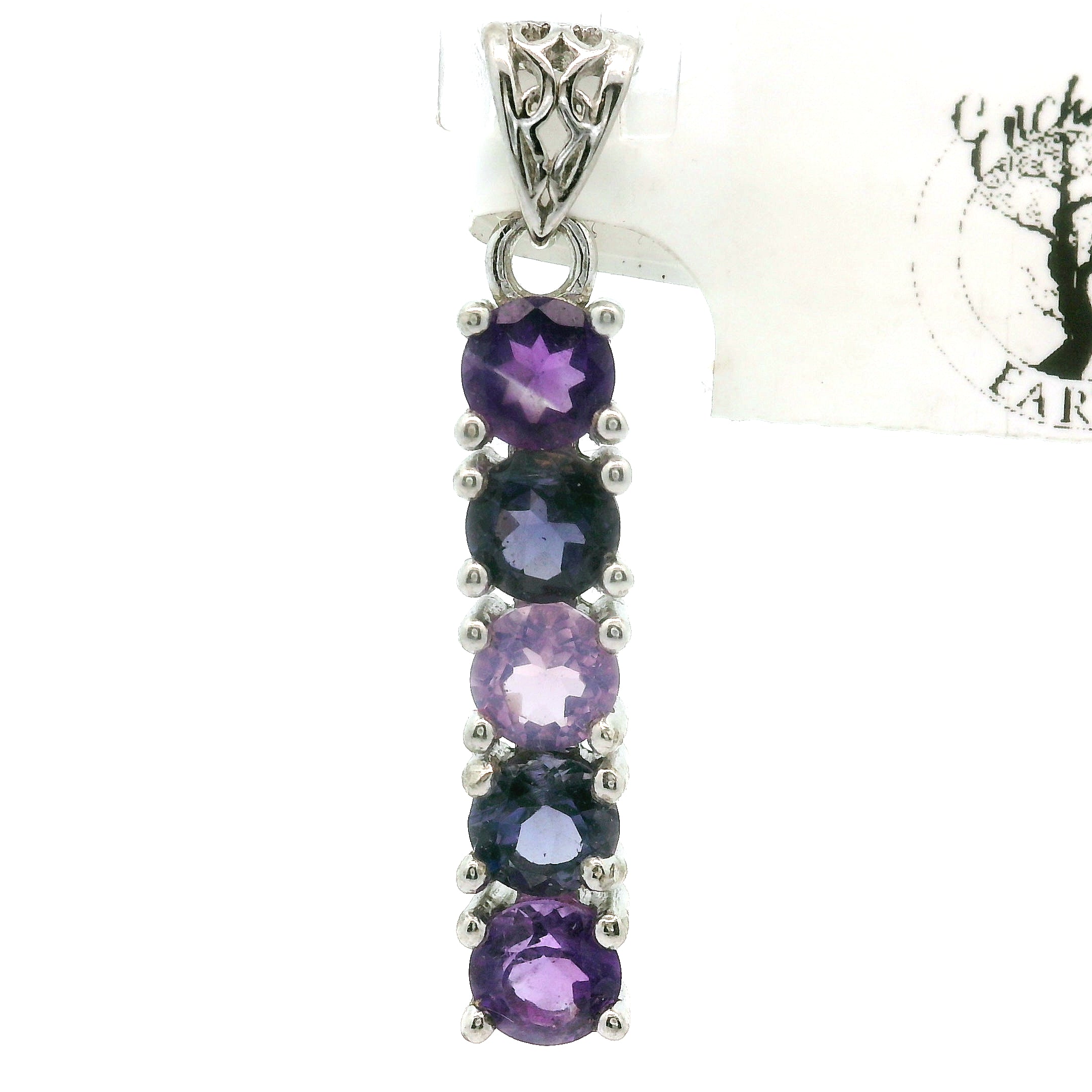 Multi-stone Stacker Pendant .925 Silver for Healing, Intention Setting and Manifesting your Desires