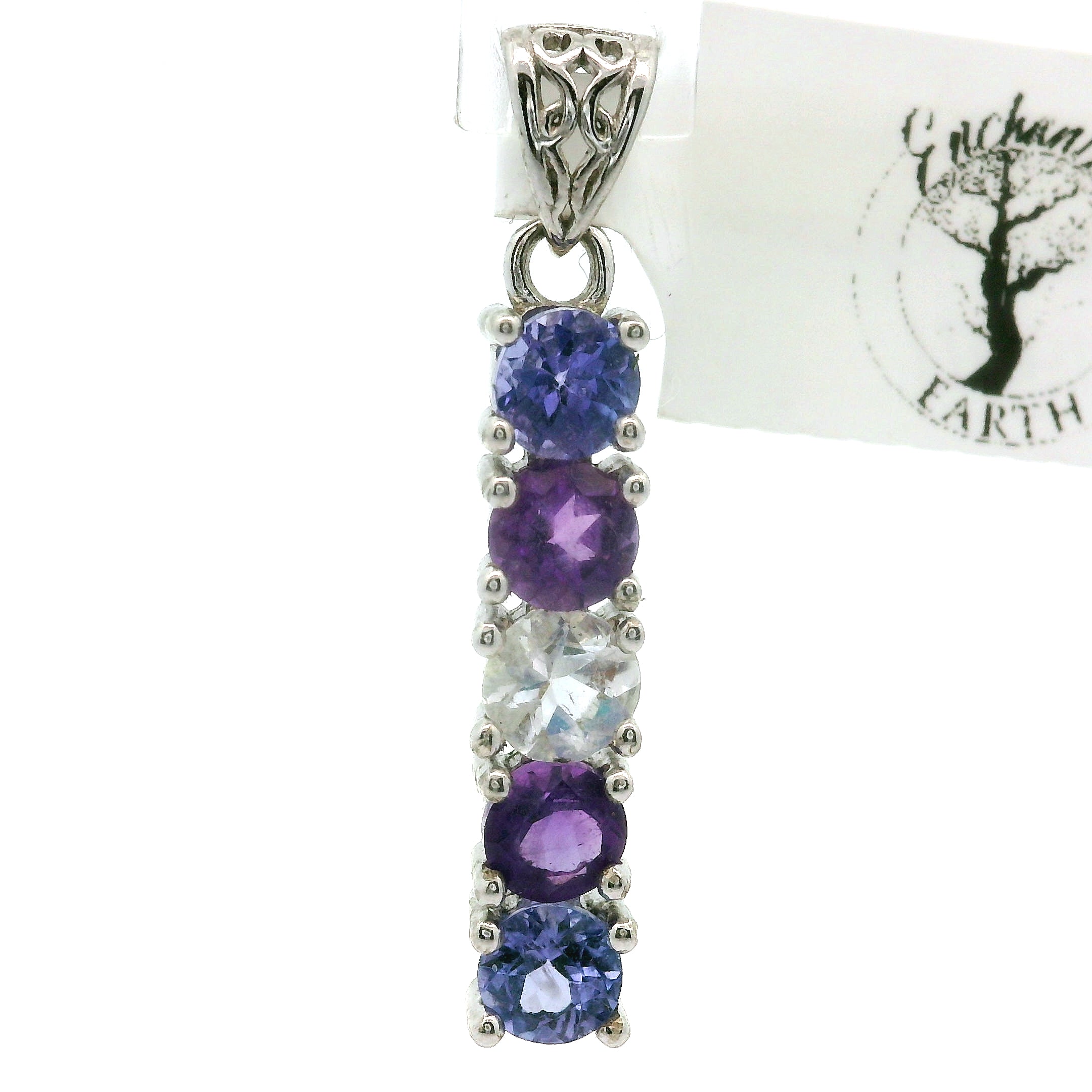 Multi-stone Stacker Pendant .925 Silver for Healing, Intention Setting and Manifesting your Desires
