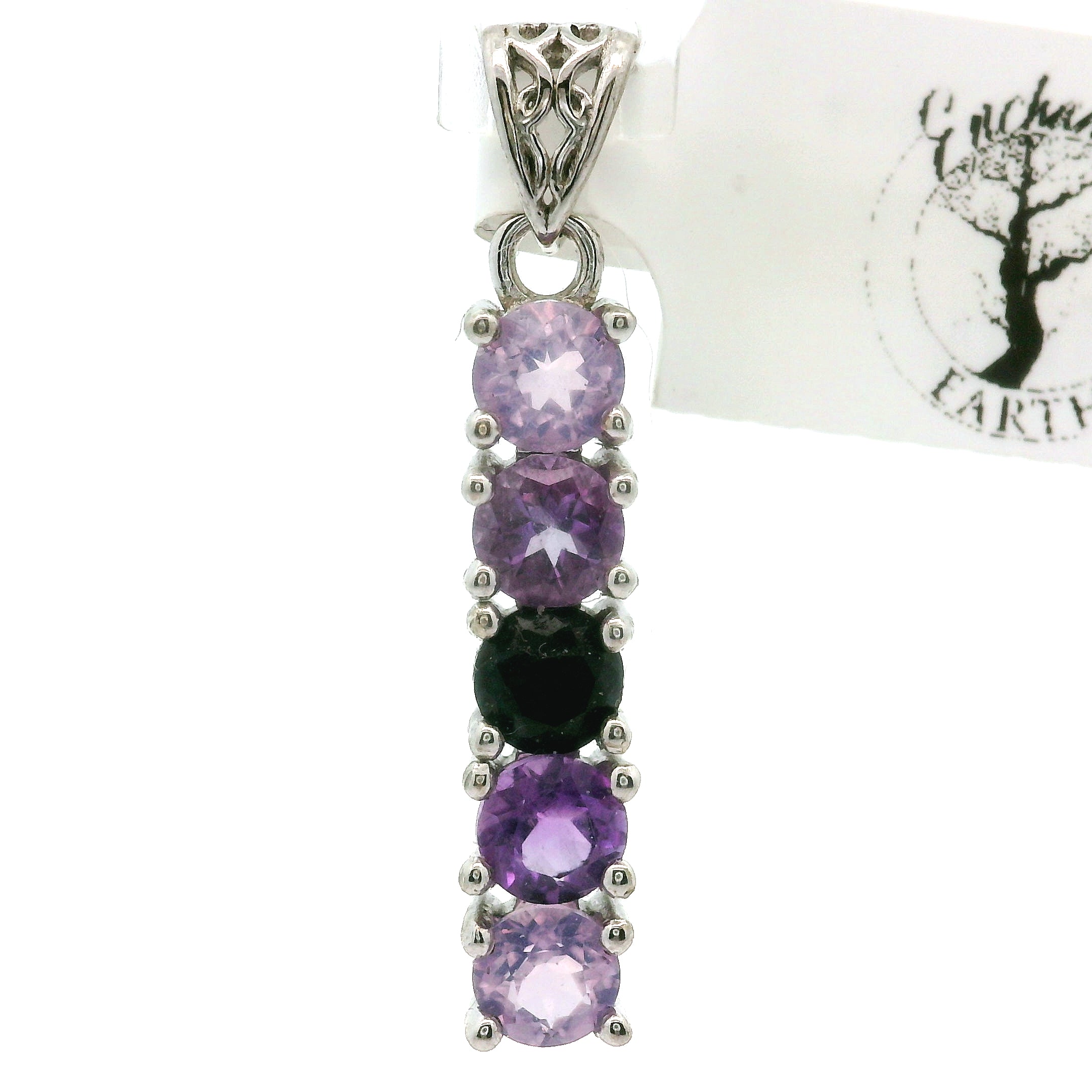 Multi-stone Stacker Pendant .925 Silver for Healing, Intention Setting and Manifesting your Desires