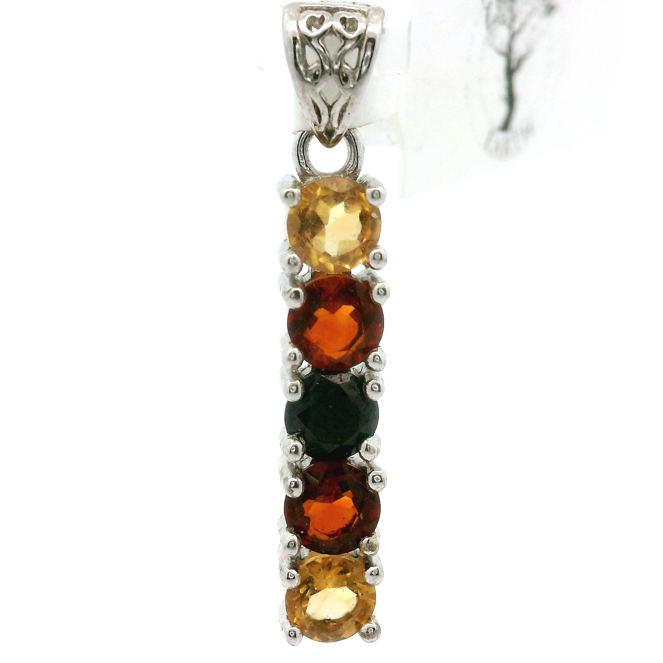Multi-stone Stacker Pendant .925 Silver for Healing, Intention Setting and Manifesting your Desires