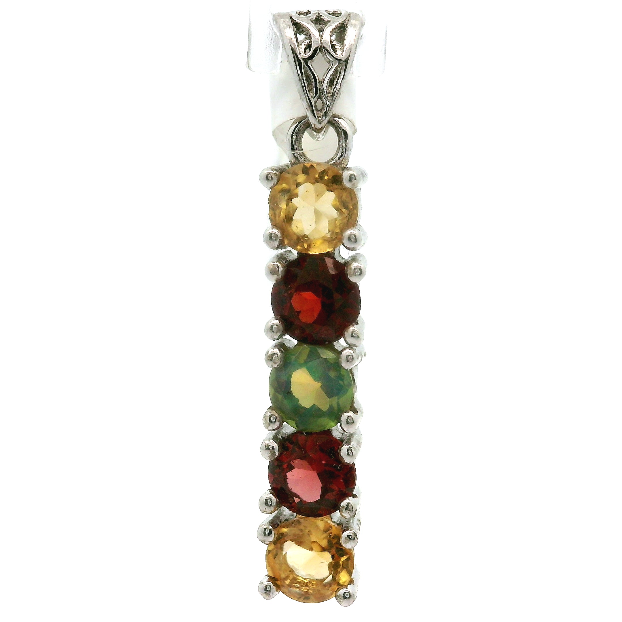 Multi-stone Stacker Pendant .925 Silver for Healing, Intention Setting and Manifesting your Desires