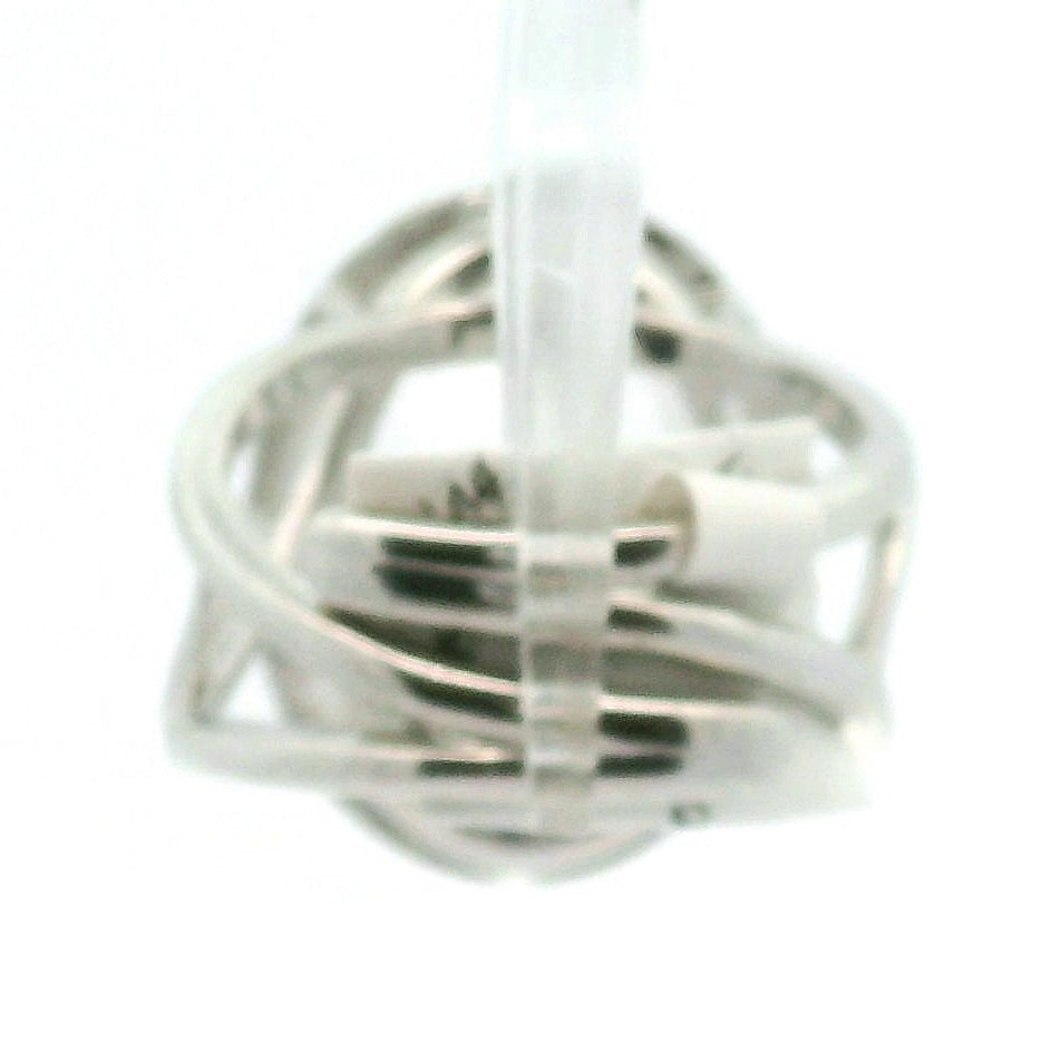 Danburite with Clear Zircon Pavé Cuff Ring .925 Silver for Self-Acceptance, Connecting to Angels and Spirit Guides