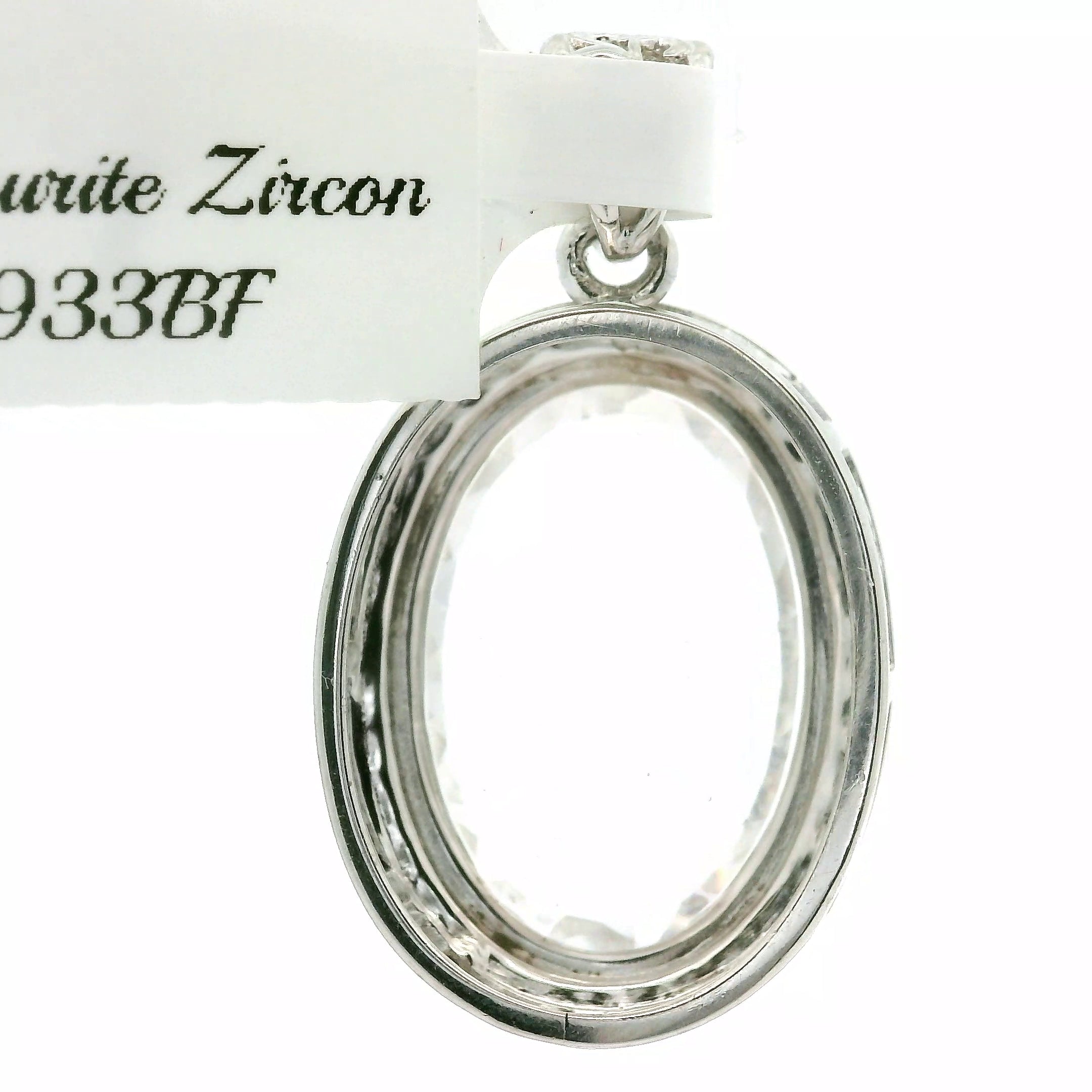 Danburite with Clear Zircon Pavé Pendant .925 Silver for Self-Acceptance, Connecting to Angels and Spirit Guides