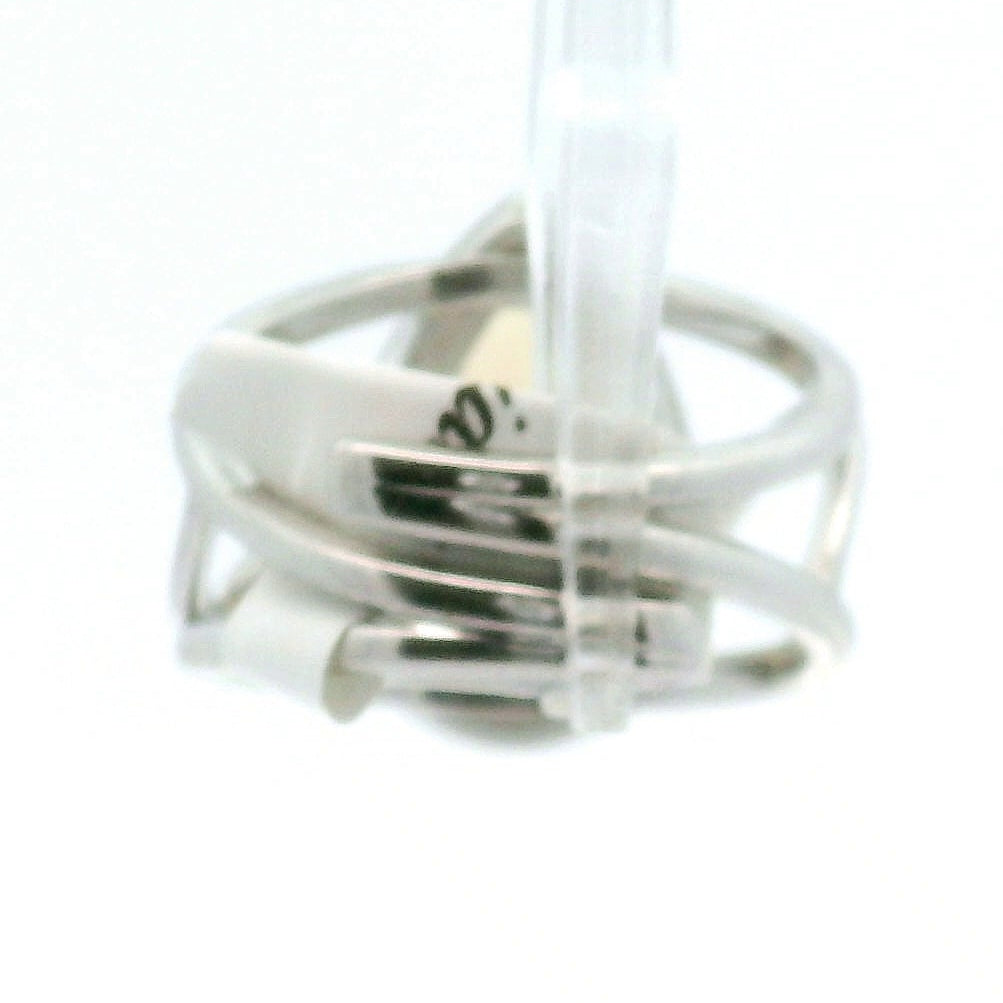White Precious Opal with Peridot Pavé Cuff Ring .925 Silver for Transformation, Energetic Protection and a Deeper Connection with Nature