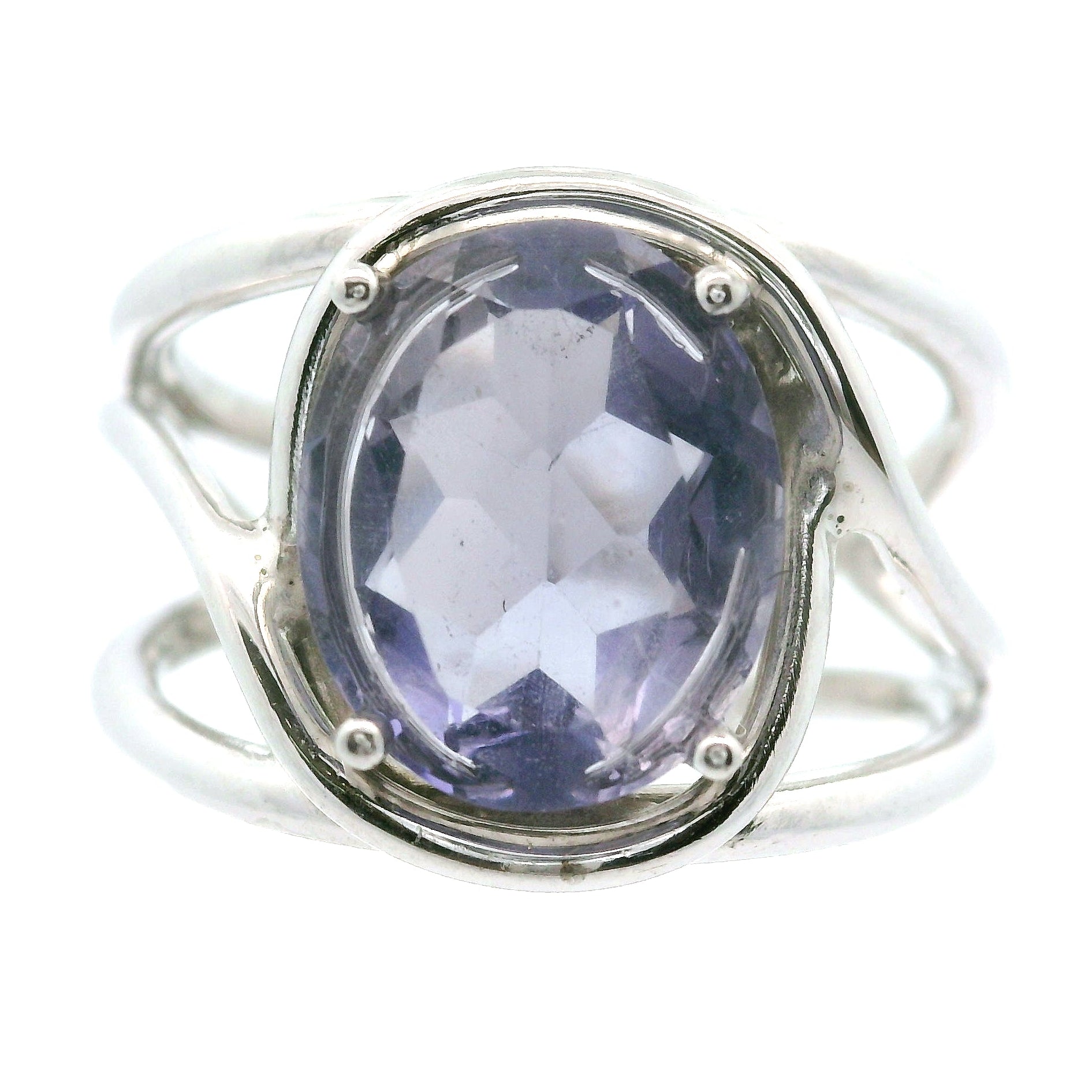 Iolite Cuff Ring .925 Silver for Transformation and Boosting your Life Force Energy