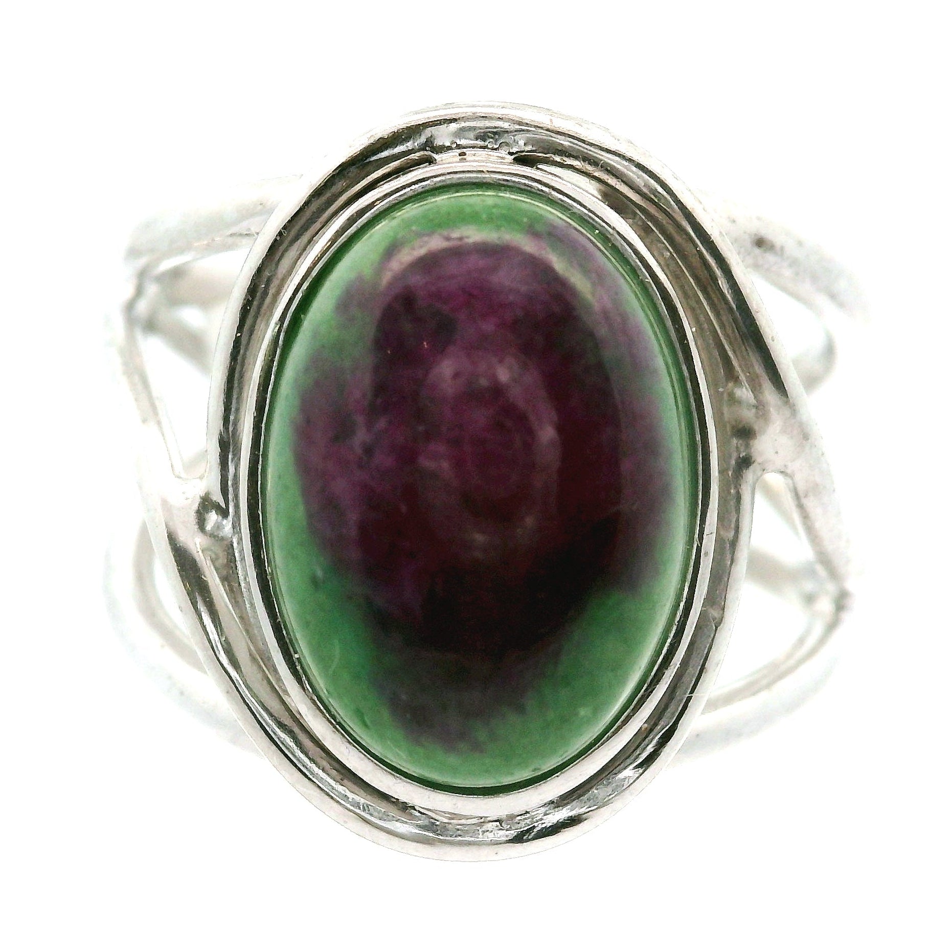 Ruby in Zoisite Cuff Ring .925 Silver for Empowerment, Strength and Harmonizing Relationships