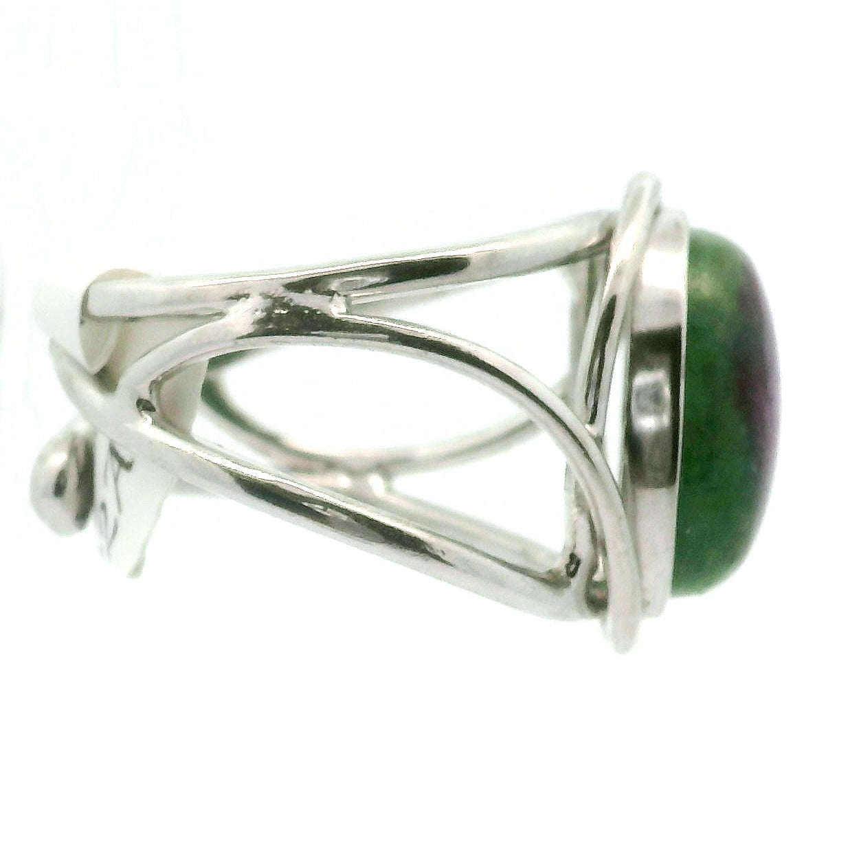 Ruby in Zoisite Cuff Ring .925 Silver for Empowerment, Strength and Harmonizing Relationships