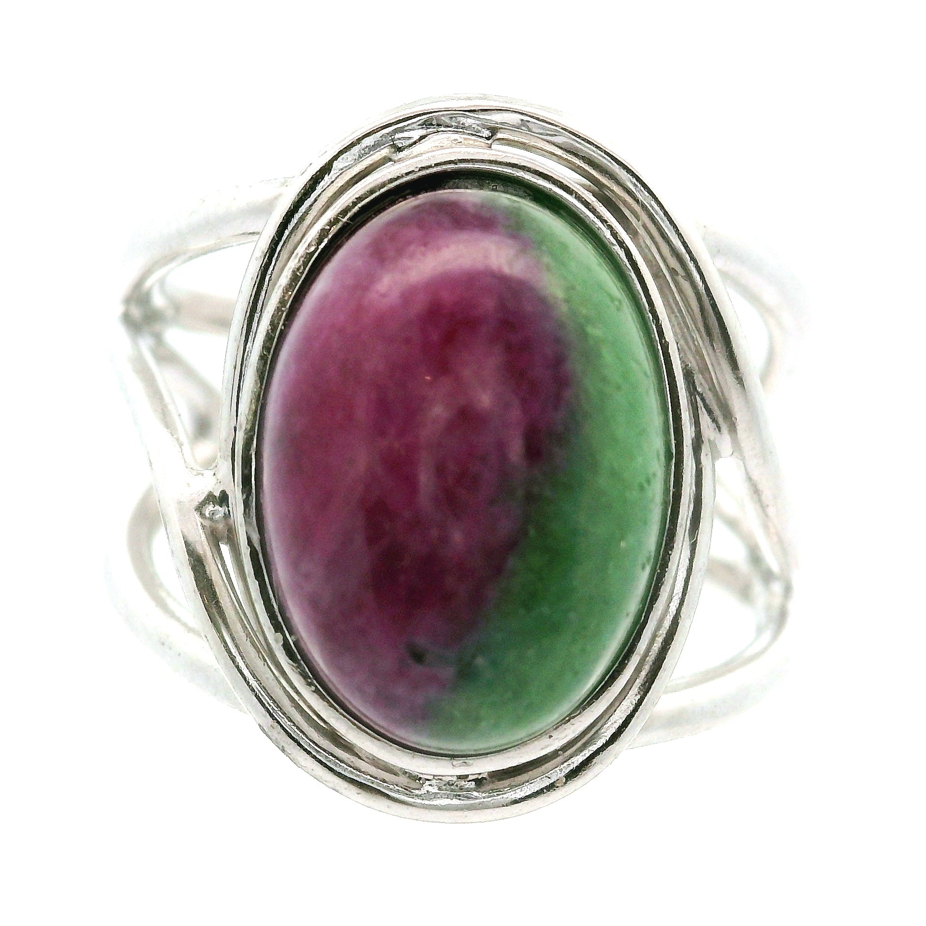 Ruby in Zoisite Cuff Ring .925 Silver for Empowerment, Strength and Harmonizing Relationships