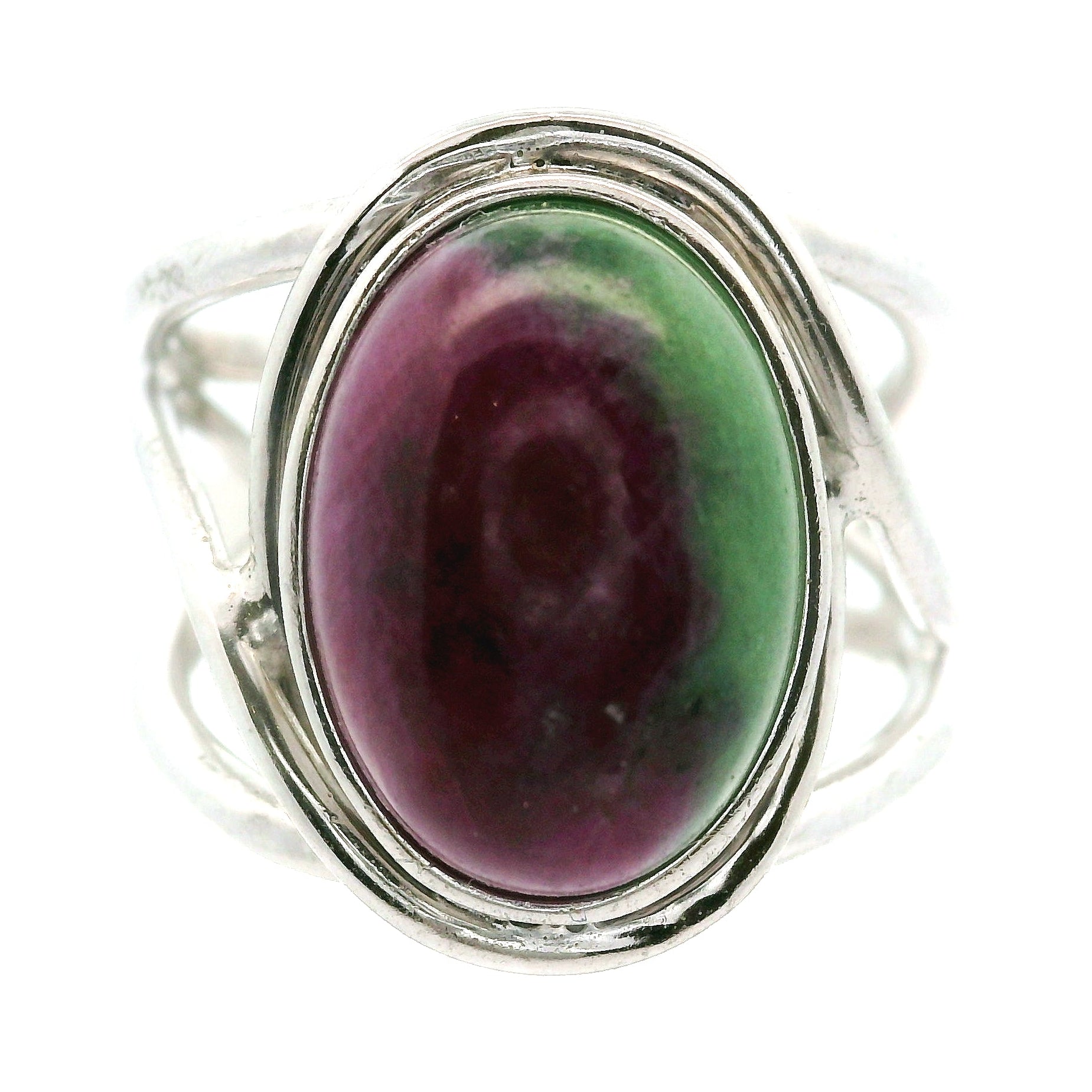 Ruby in Zoisite Cuff Ring .925 Silver for Empowerment, Strength and Harmonizing Relationships