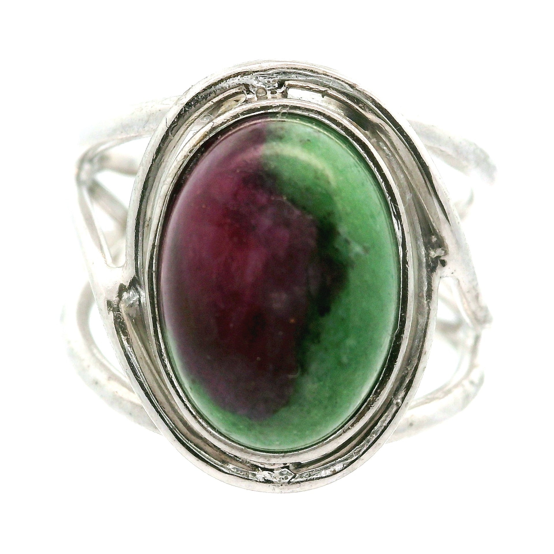 Ruby in Zoisite Cuff Ring .925 Silver for Empowerment, Strength and Harmonizing Relationships