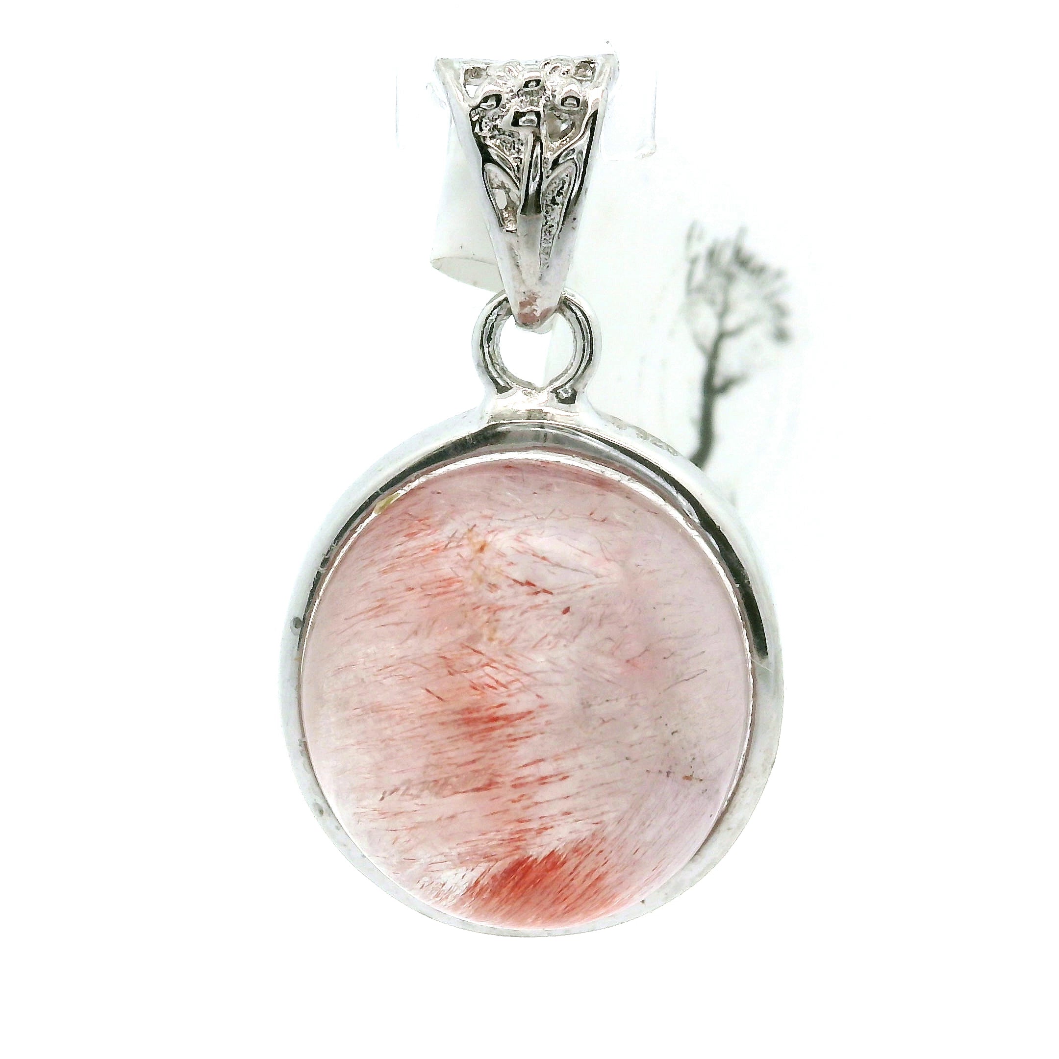 Red Rutile S7 Pendant 925 Silver for Life Force Energy and Renewal