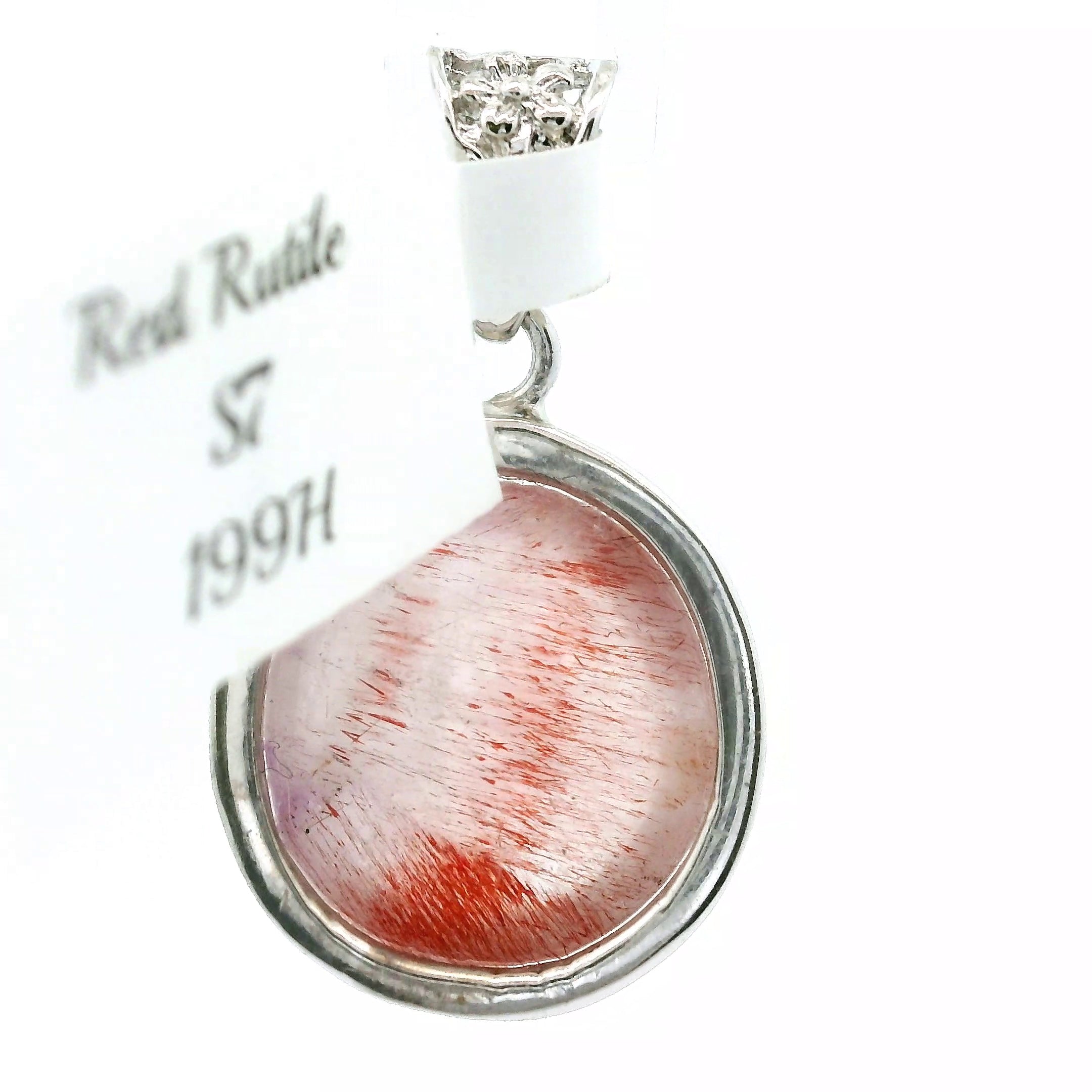Red Rutile S7 Pendant 925 Silver for Life Force Energy and Renewal