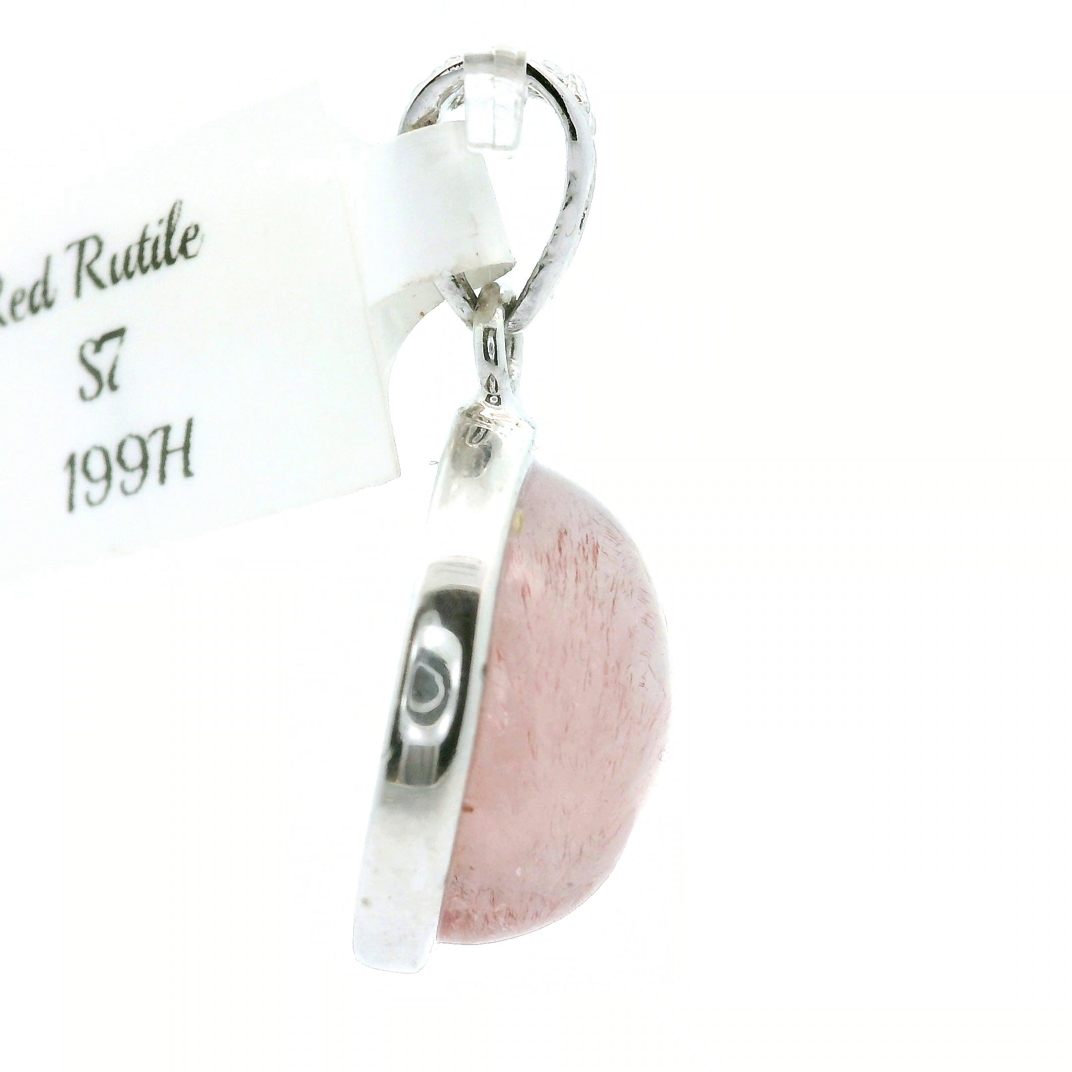 Red Rutile S7 Pendant 925 Silver for Life Force Energy and Renewal