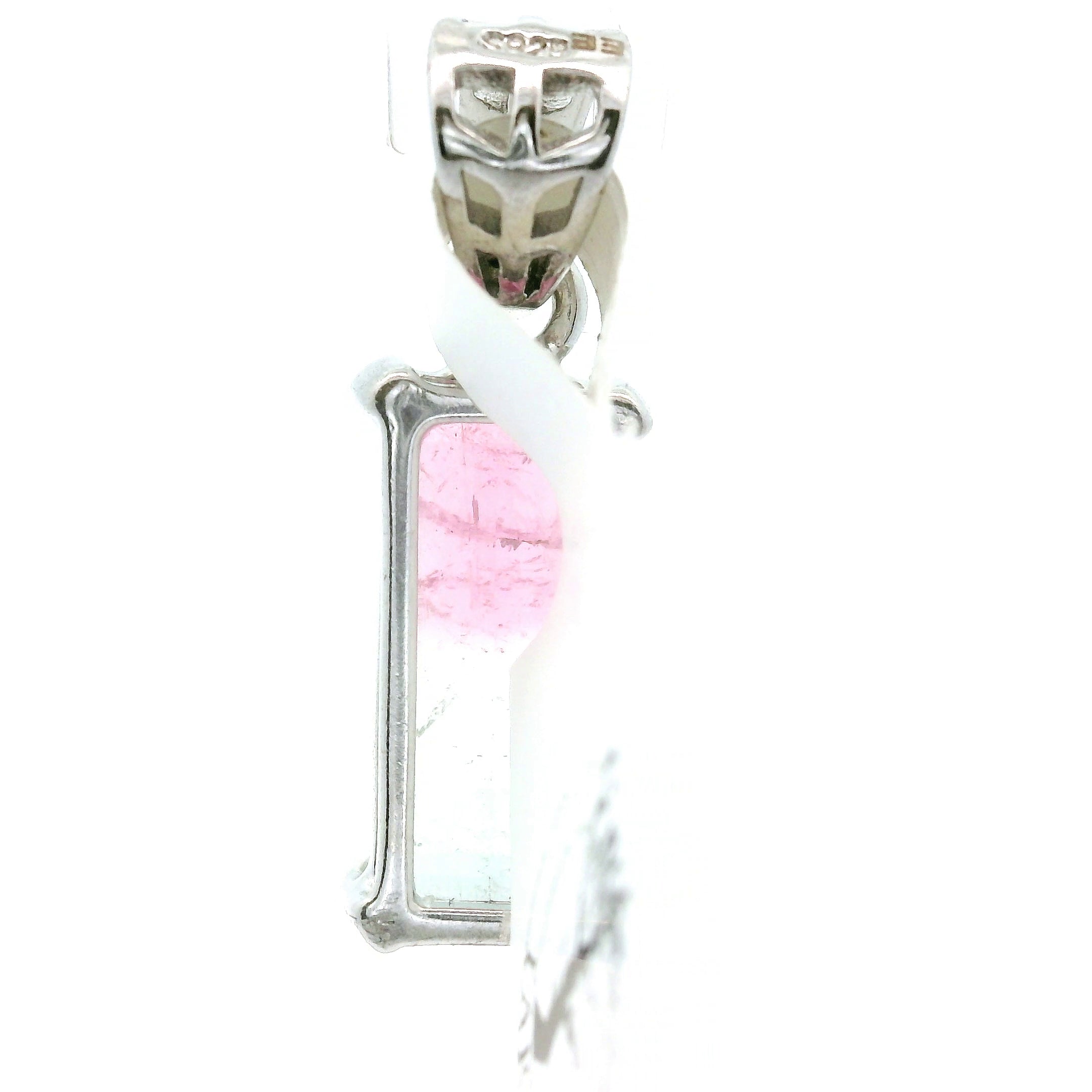 Cotton Candy Tourmaline Pendant .925 Silver for Spiritual Cleansing and Rejuvenation