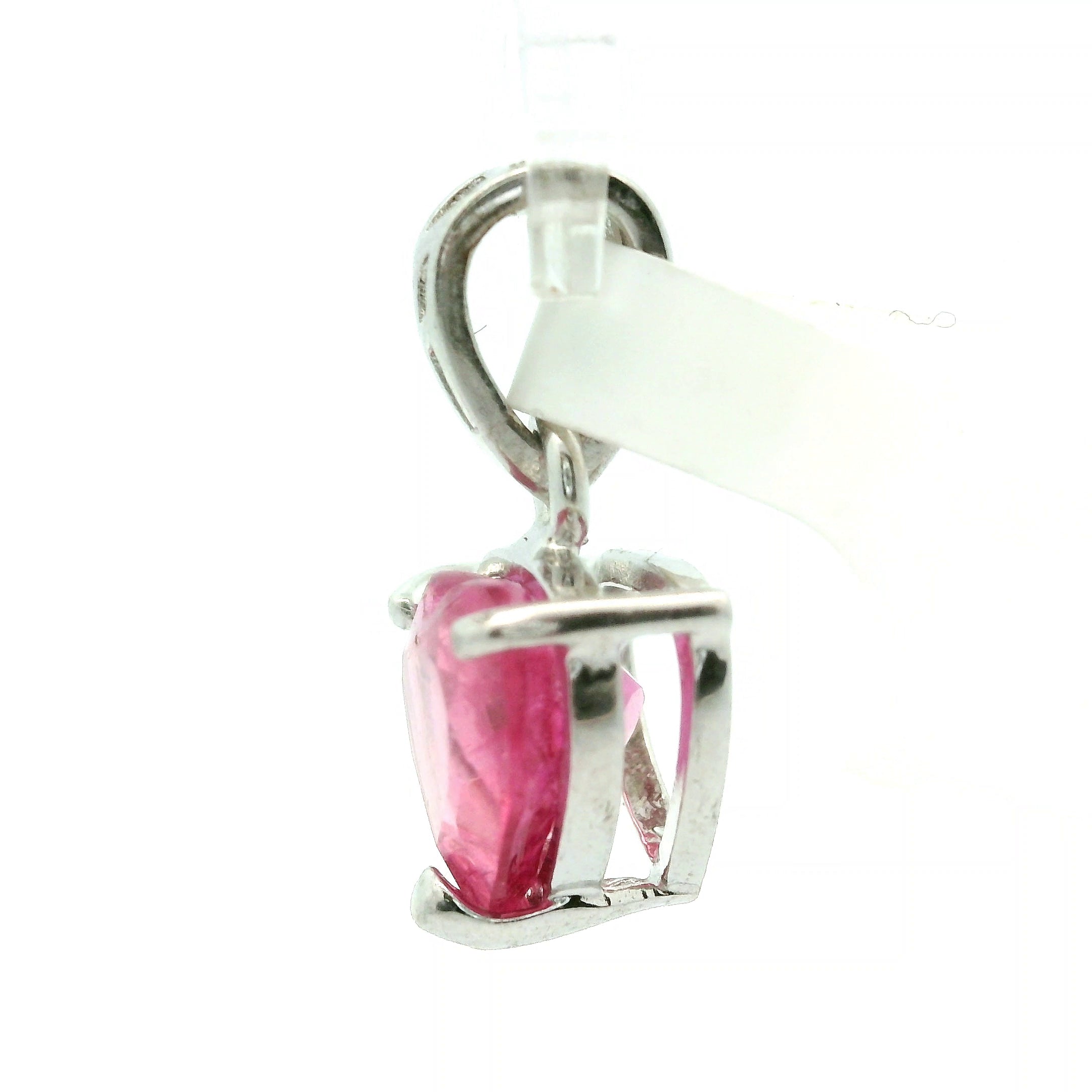 Pink Tourmaline Heart Pendant .925 Silver for Joy, Kindness and Love