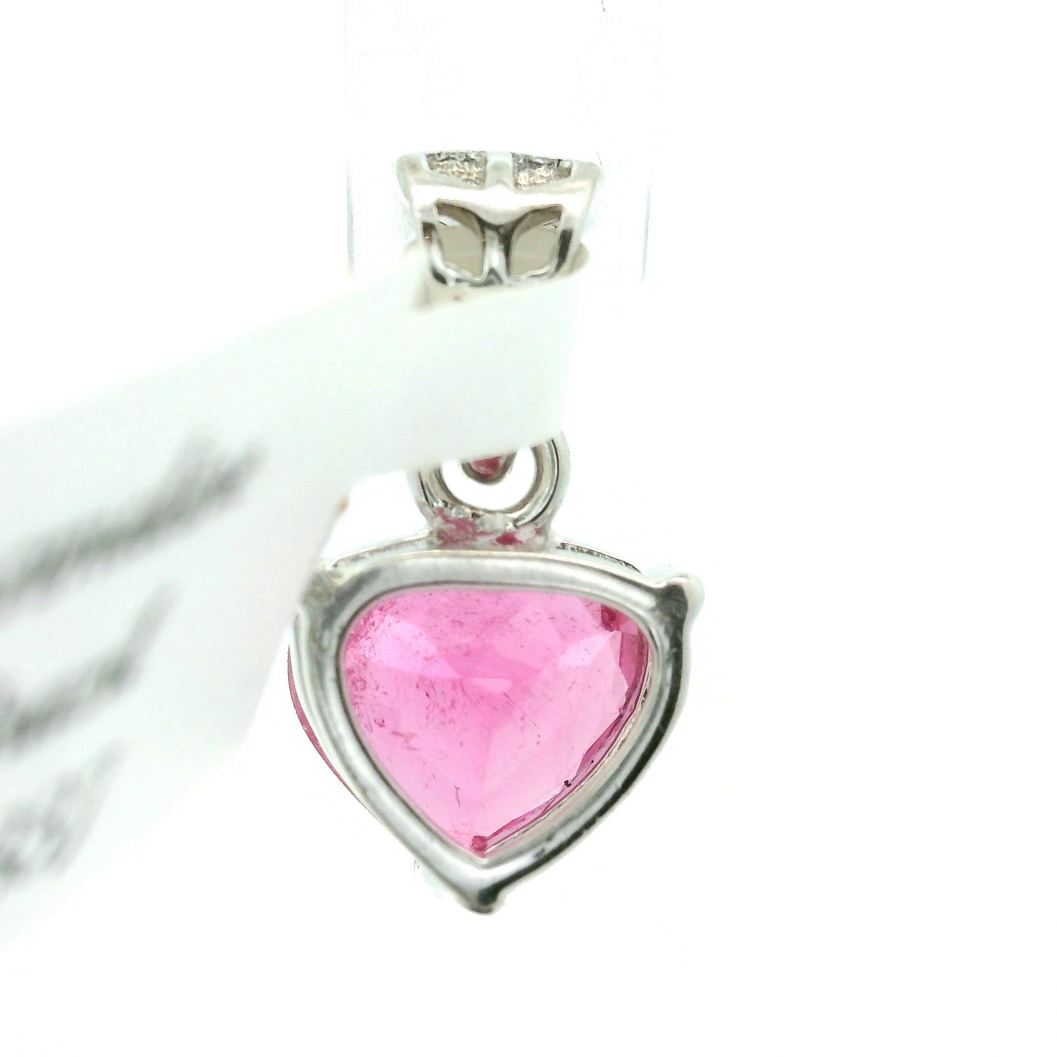 Pink Tourmaline Heart Pendant .925 Silver for Joy, Kindness and Love