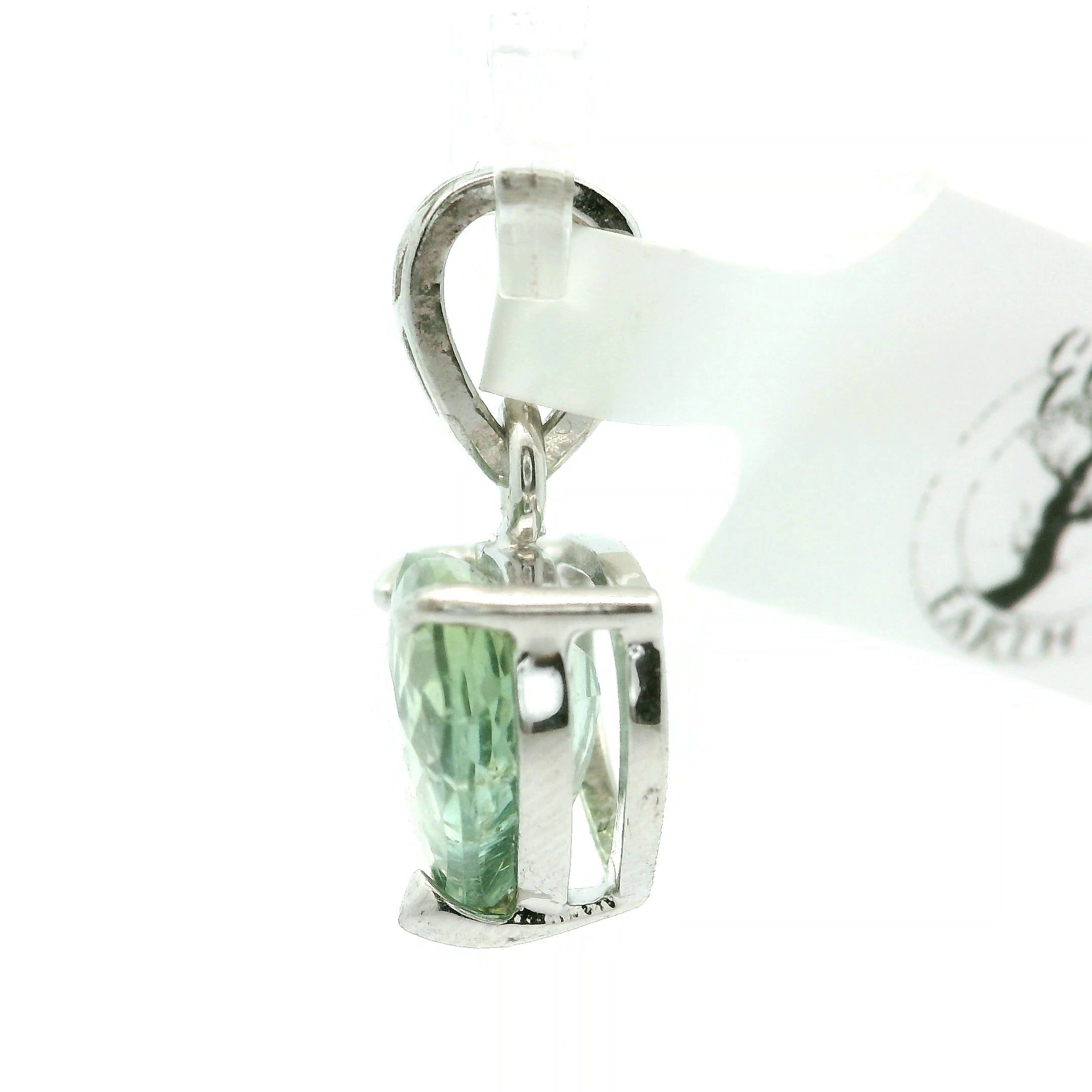 Green Tourmaline Heart Pendant .925 Silver for Removing Insecurities and Helping Inspire Creativity