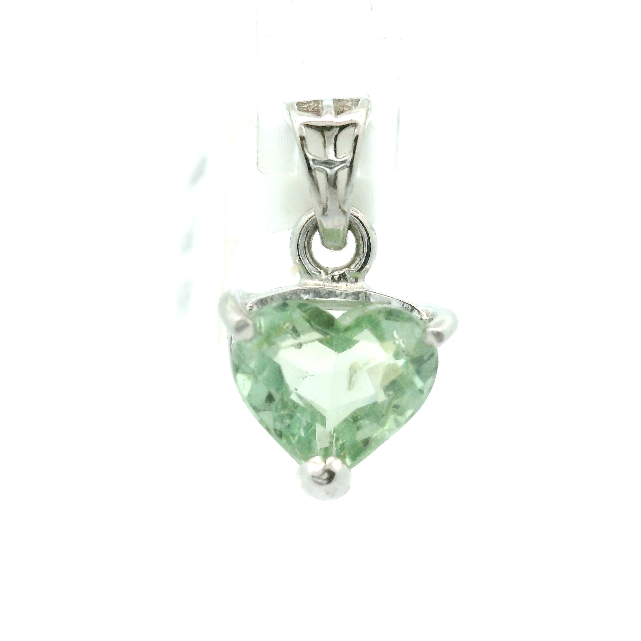Green Tourmaline Heart Pendant .925 Silver for Removing Insecurities and Helping Inspire Creativity
