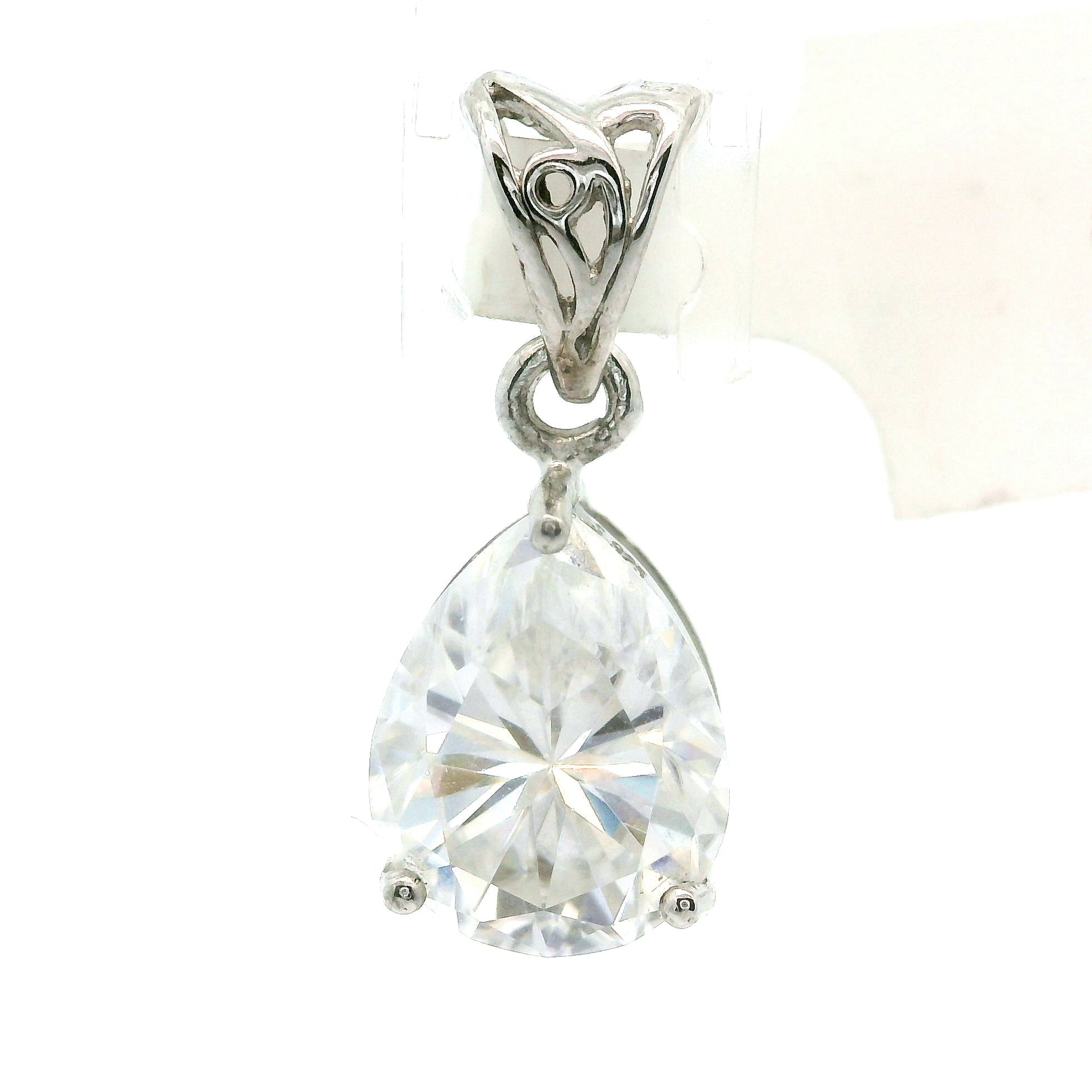 White Moissanite Pendant .925 Silver for Enlightenment, Inner Peace & Spiritual Transformation