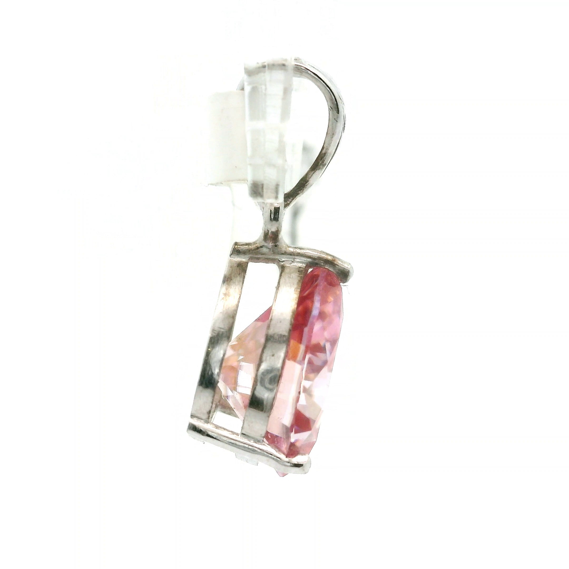 Pink Moissanite Pendant .925 Silver for Enlightenment, Inner Peace & Spiritual Transformation