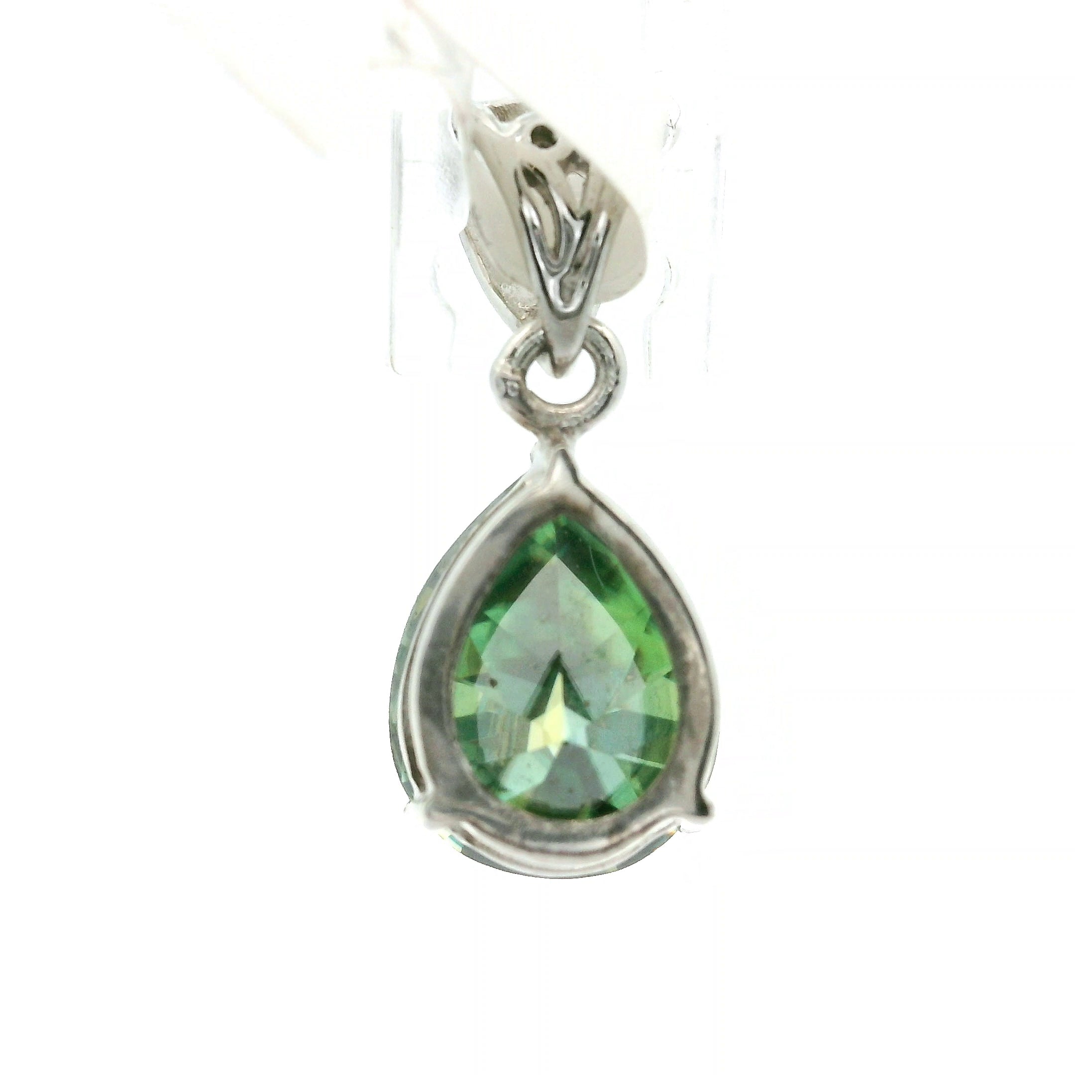 Green Moissanite Pendant .925 Silver for Enlightenment, Inner Peace & Spiritual Transformation