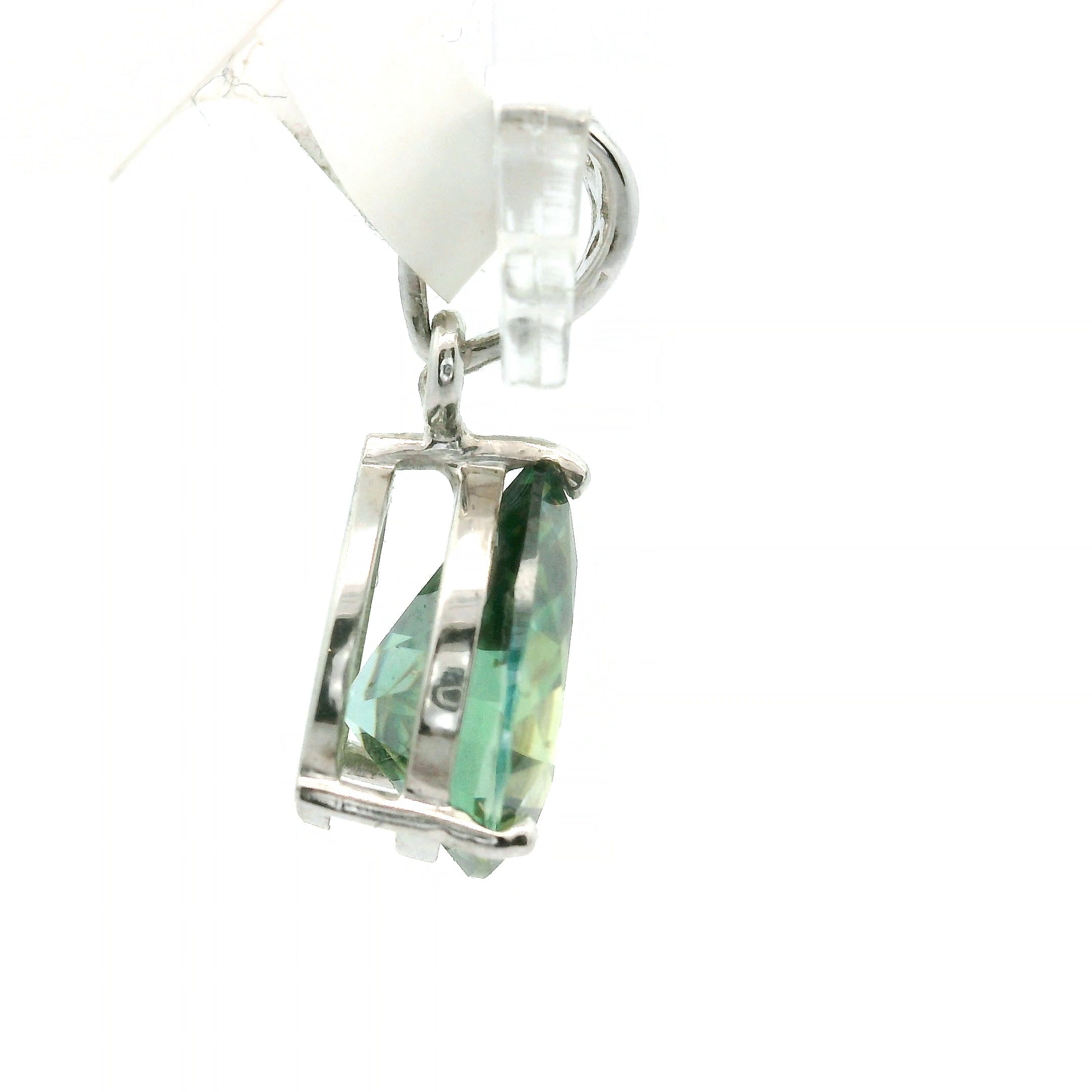 Green Moissanite Pendant .925 Silver for Enlightenment, Inner Peace & Spiritual Transformation