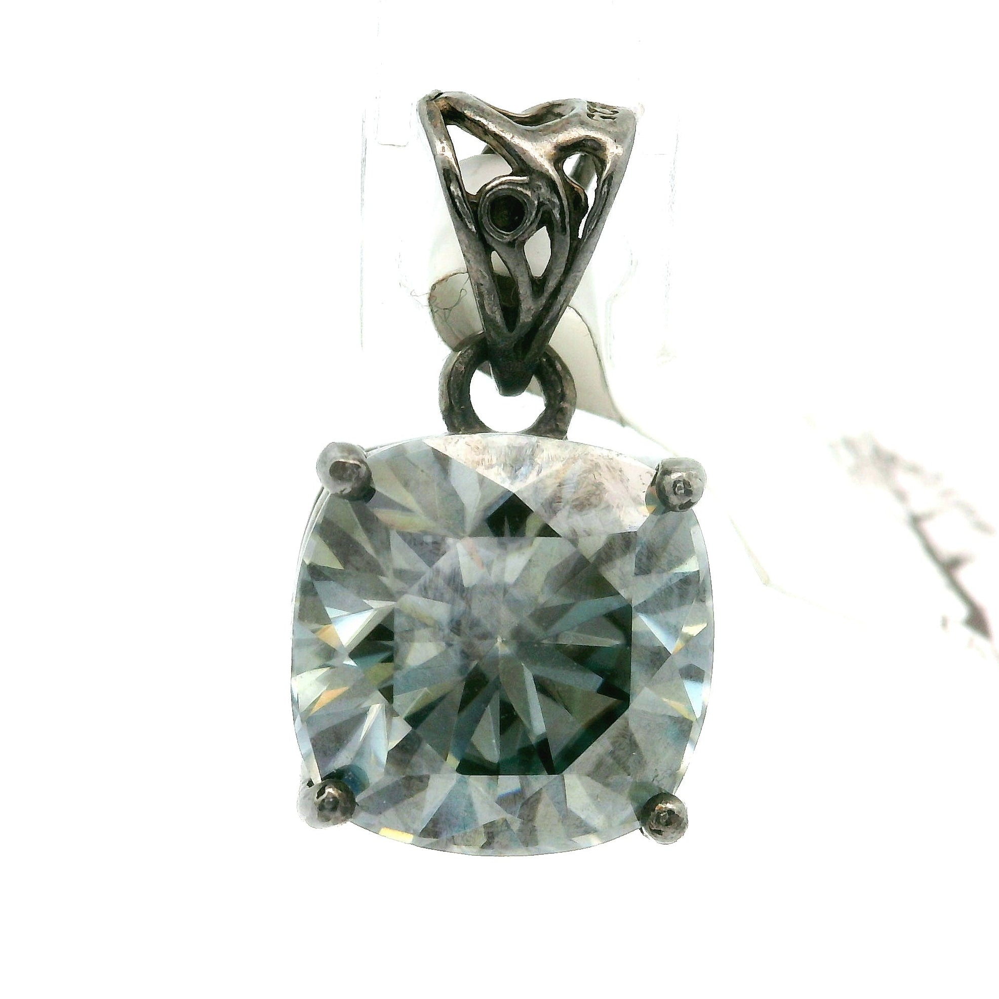 Smoky Moissanite Pendant .925 Silver for Enlightenment, Inner Peace & Spiritual Transformation