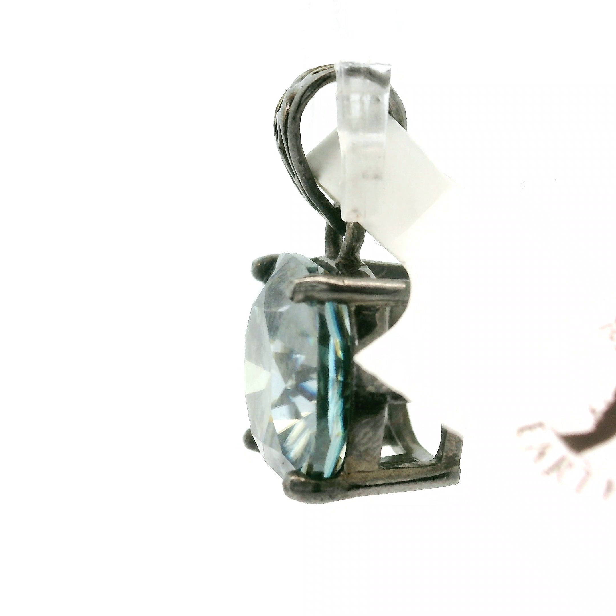 Smoky Moissanite Pendant .925 Silver for Enlightenment, Inner Peace & Spiritual Transformation