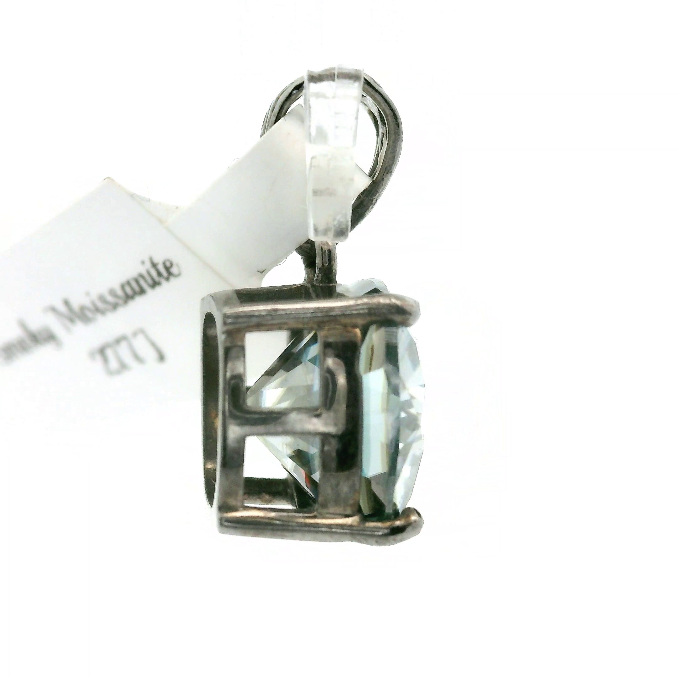 Smoky Moissanite Pendant .925 Silver for Enlightenment, Inner Peace & Spiritual Transformation